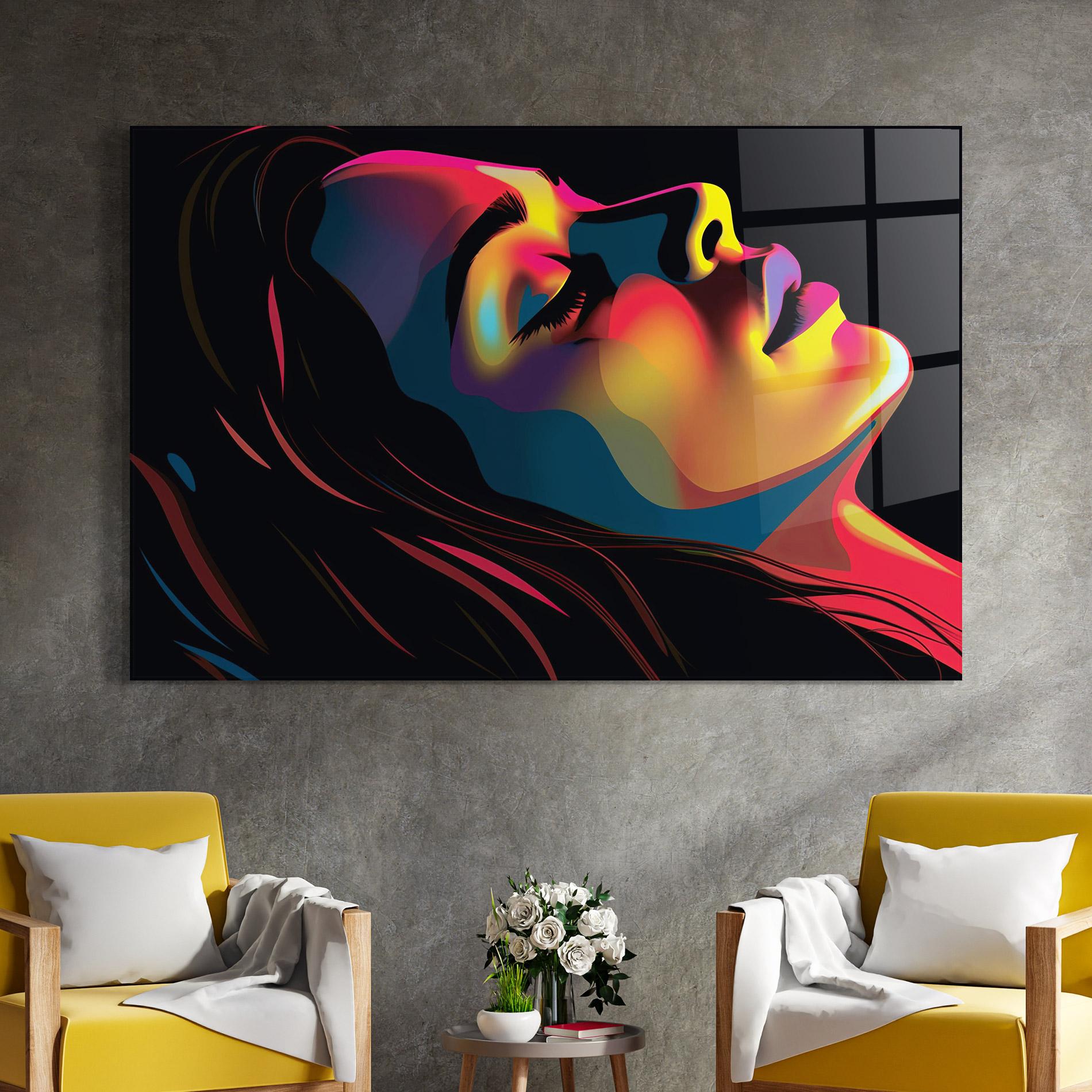 Tablou Sticla Graphical Profile mockup 4