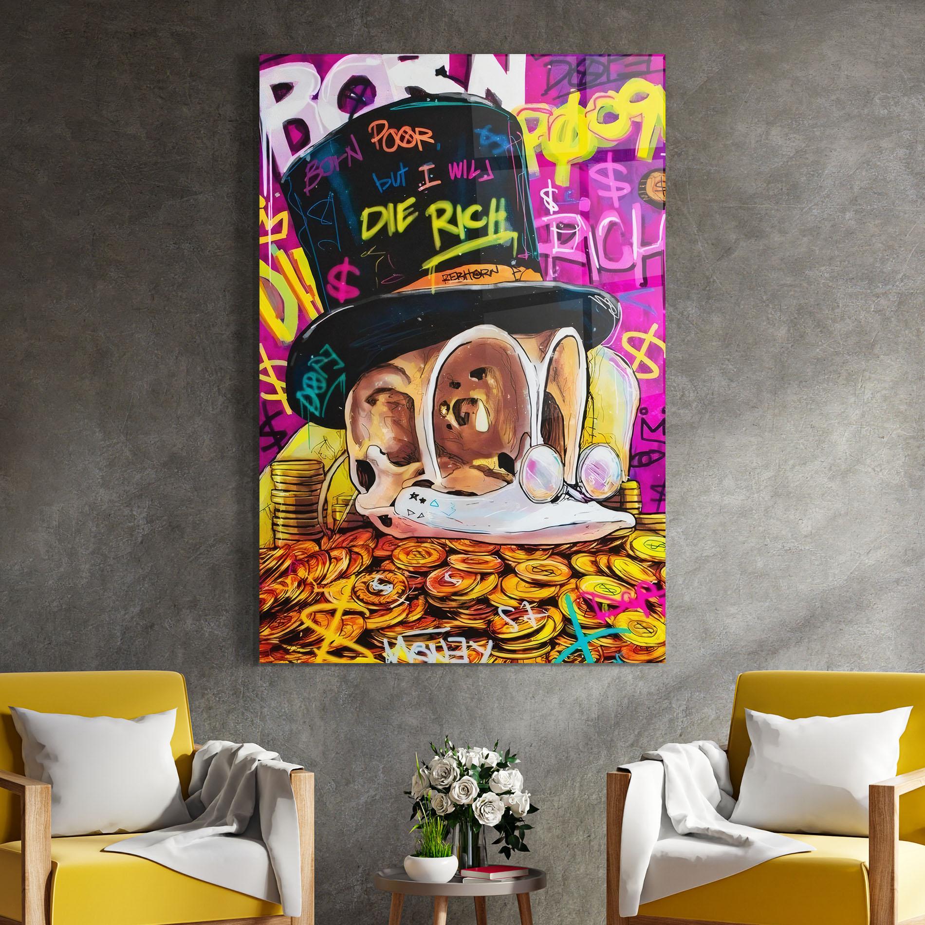 Tablou Sticla Die Rich mockup 4