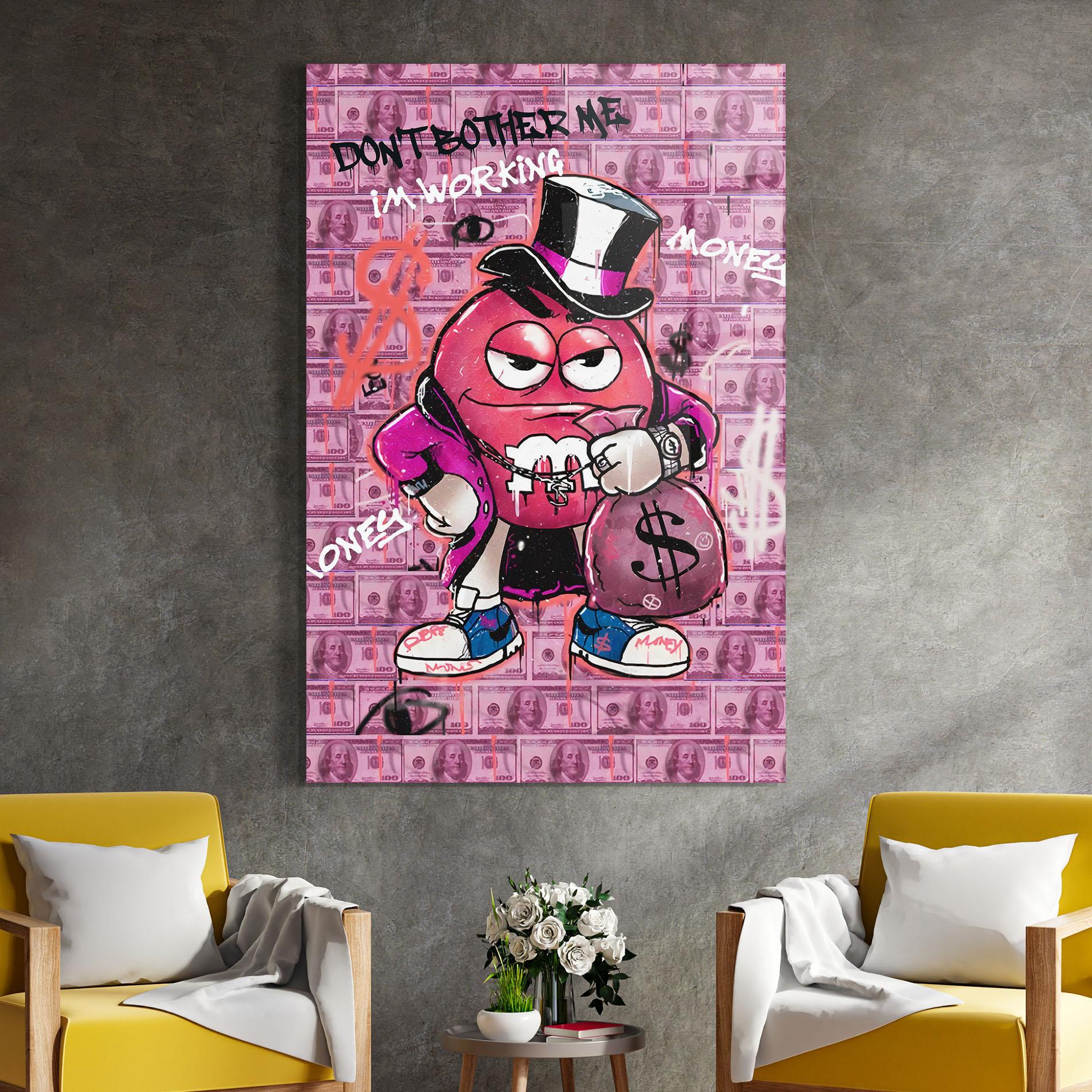 Tablou Sticla Give Me Your Money mockup 4