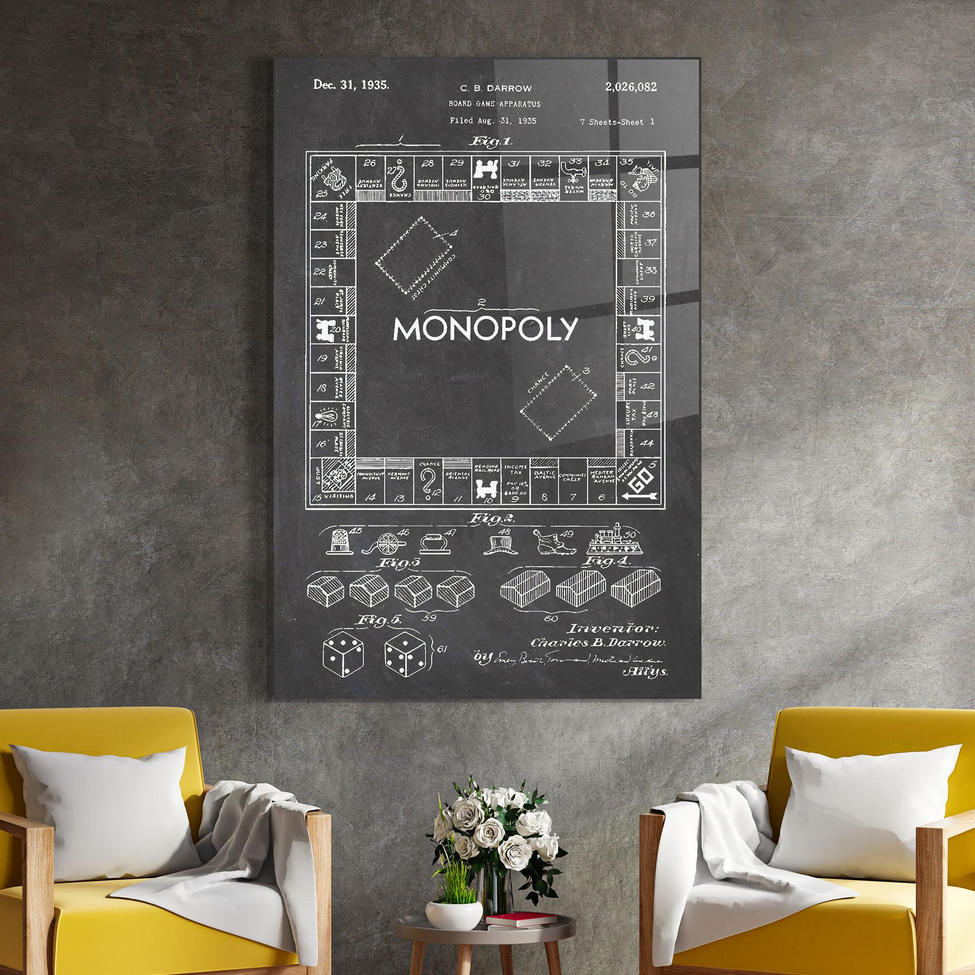 Tablou Sticla Monopoly Board mockup 4