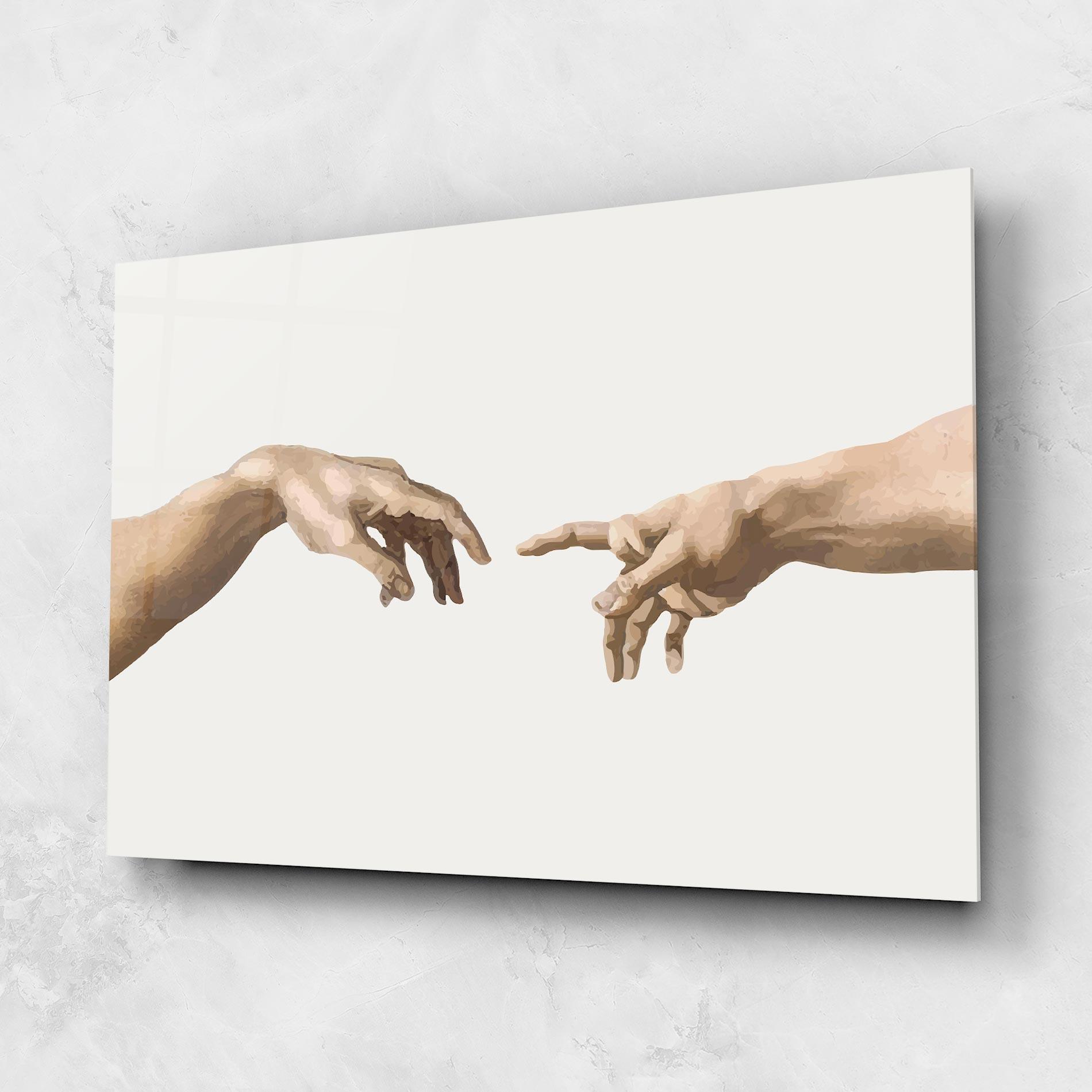 Tablou Sticla Cream Hands Art mockup 1