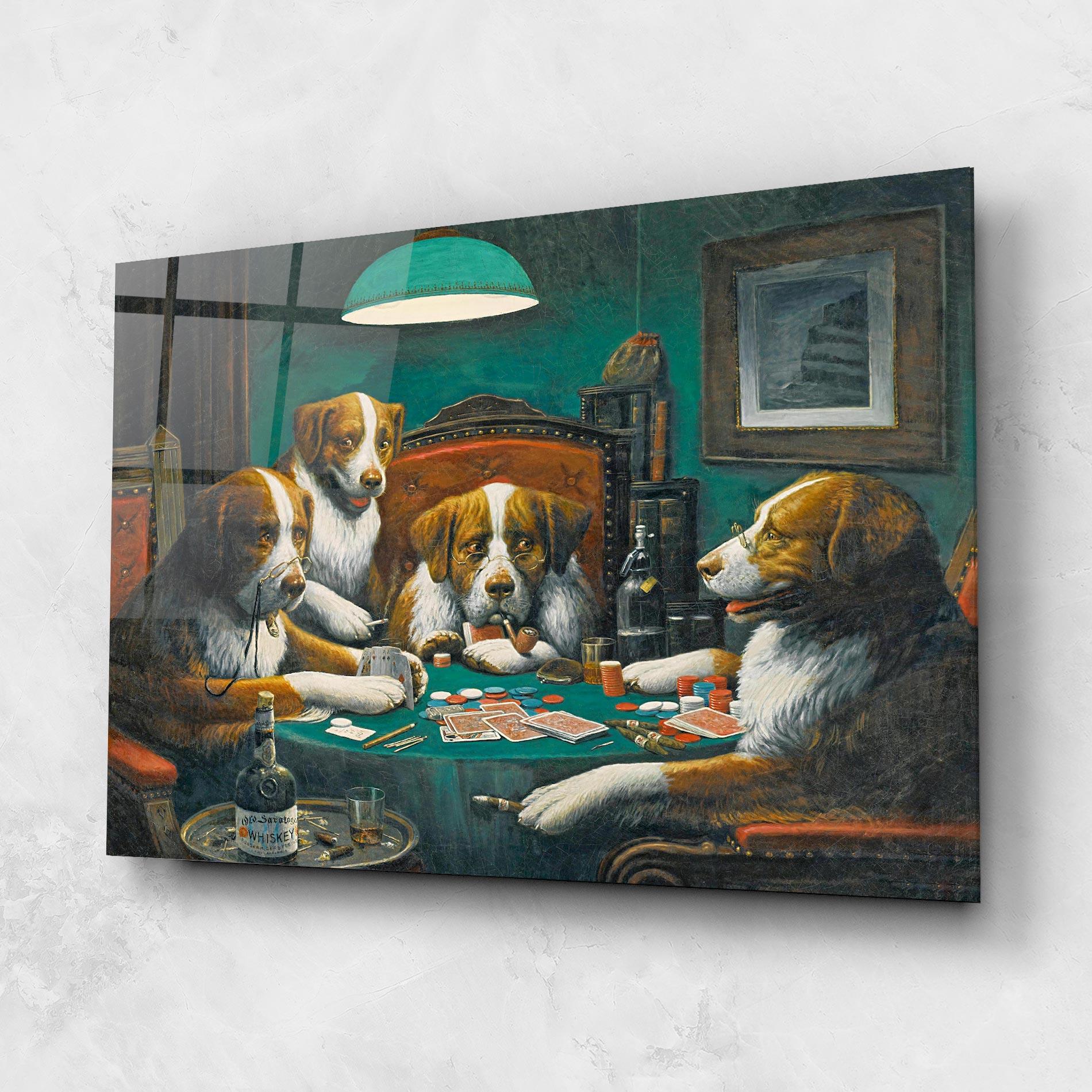 Tablou Sticla Poker Game mockup 1