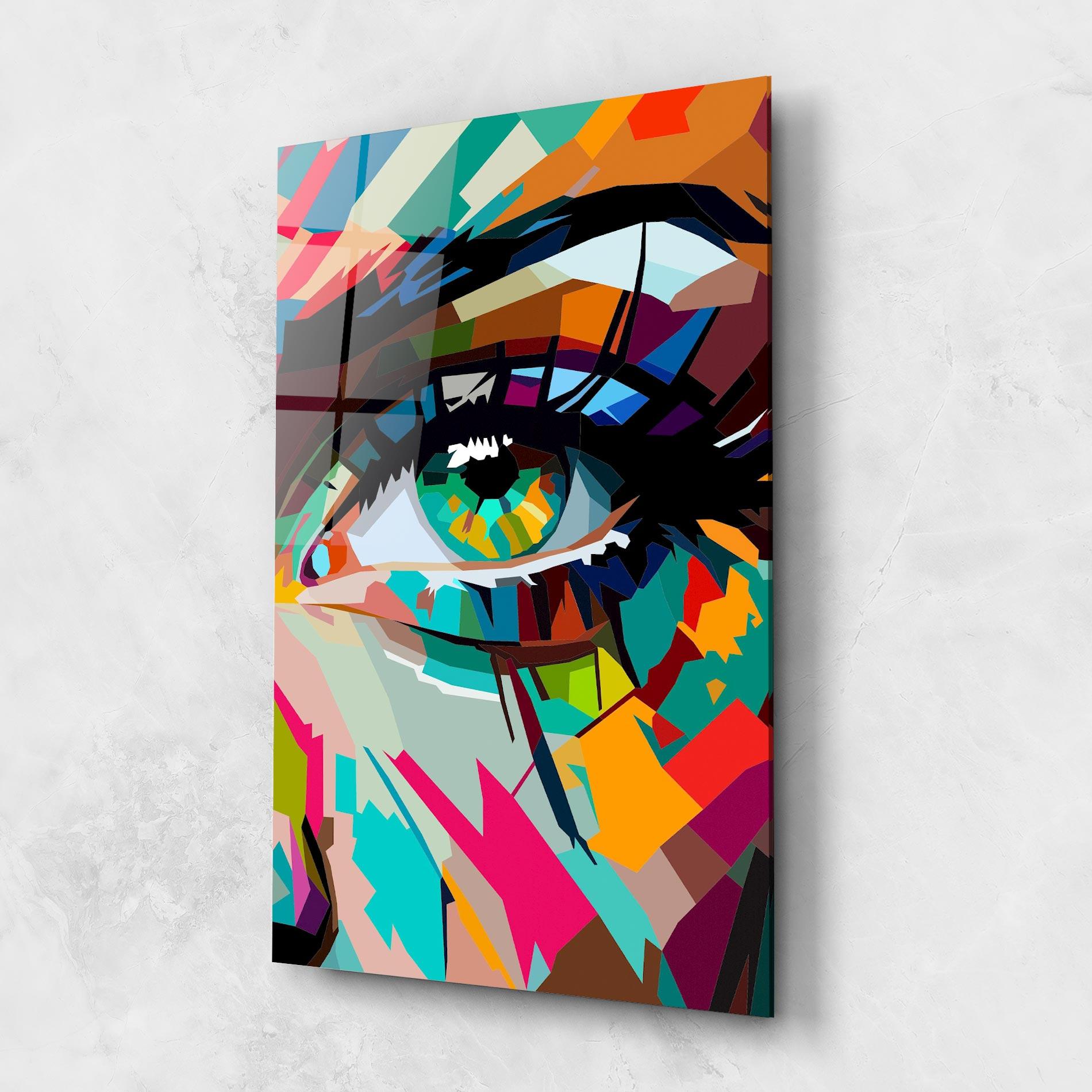 Tablou Sticla Colorful Eye mockup 1