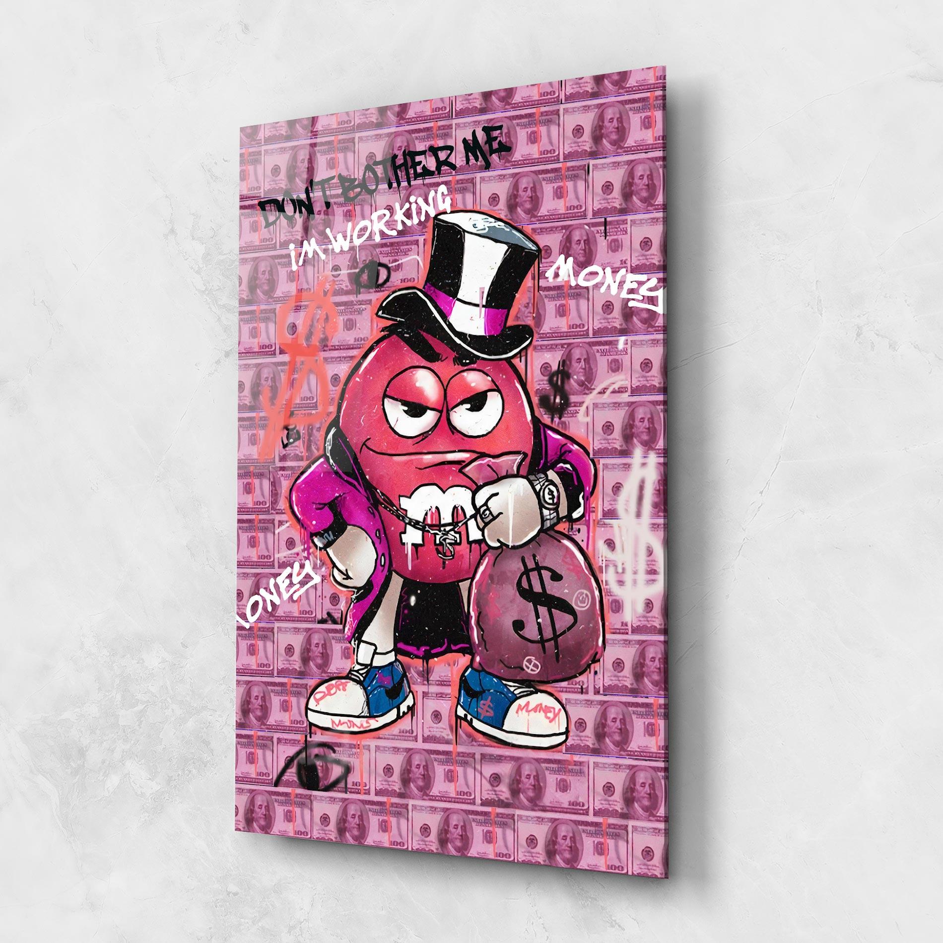 Tablou Sticla Give Me Your Money mockup 1