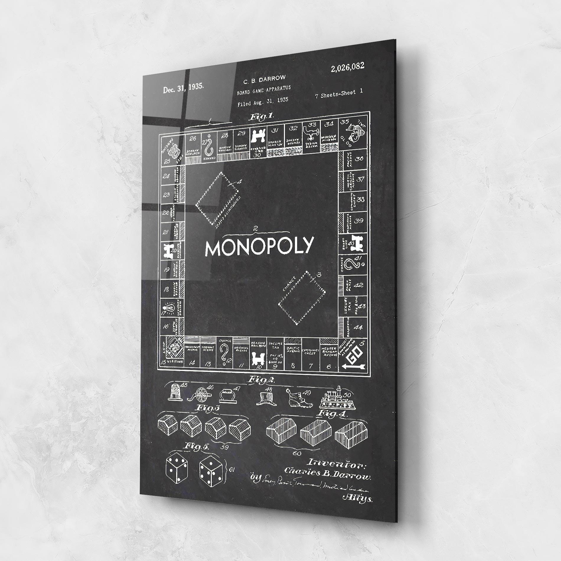 Tablou Sticla Monopoly Board mockup 1
