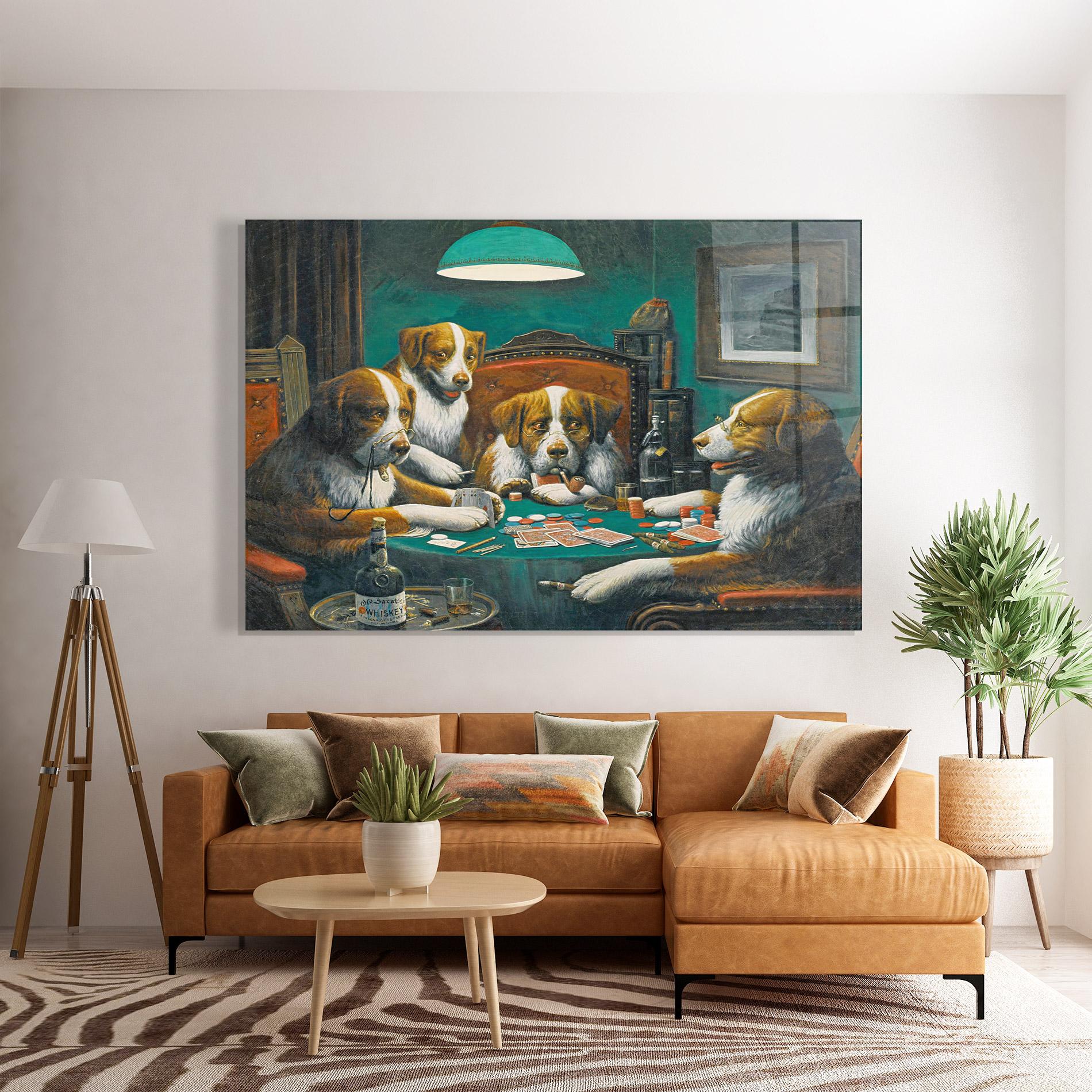 Tablou Sticla Poker Game mockup 7