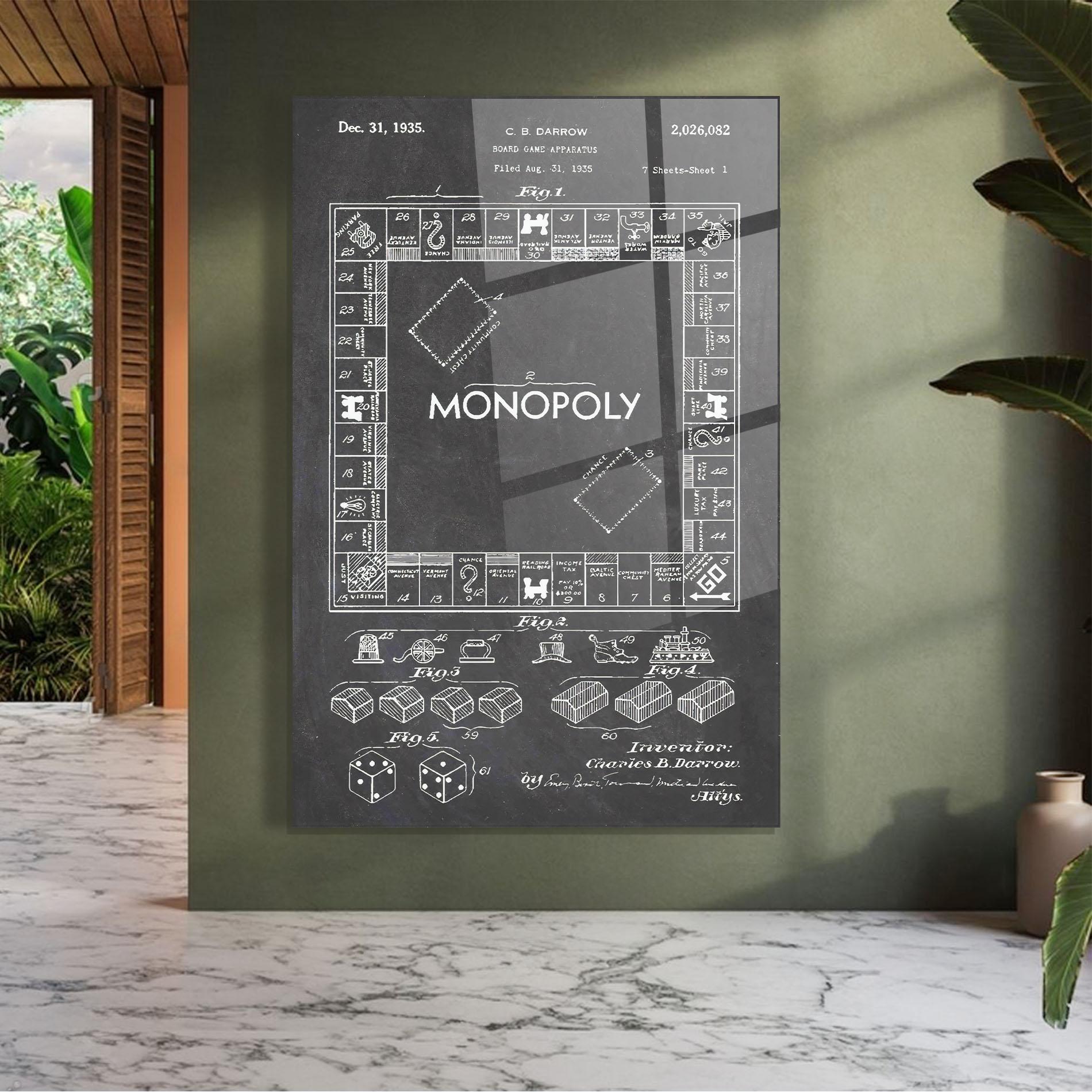 Tablou Sticla Monopoly Board mockup 7
