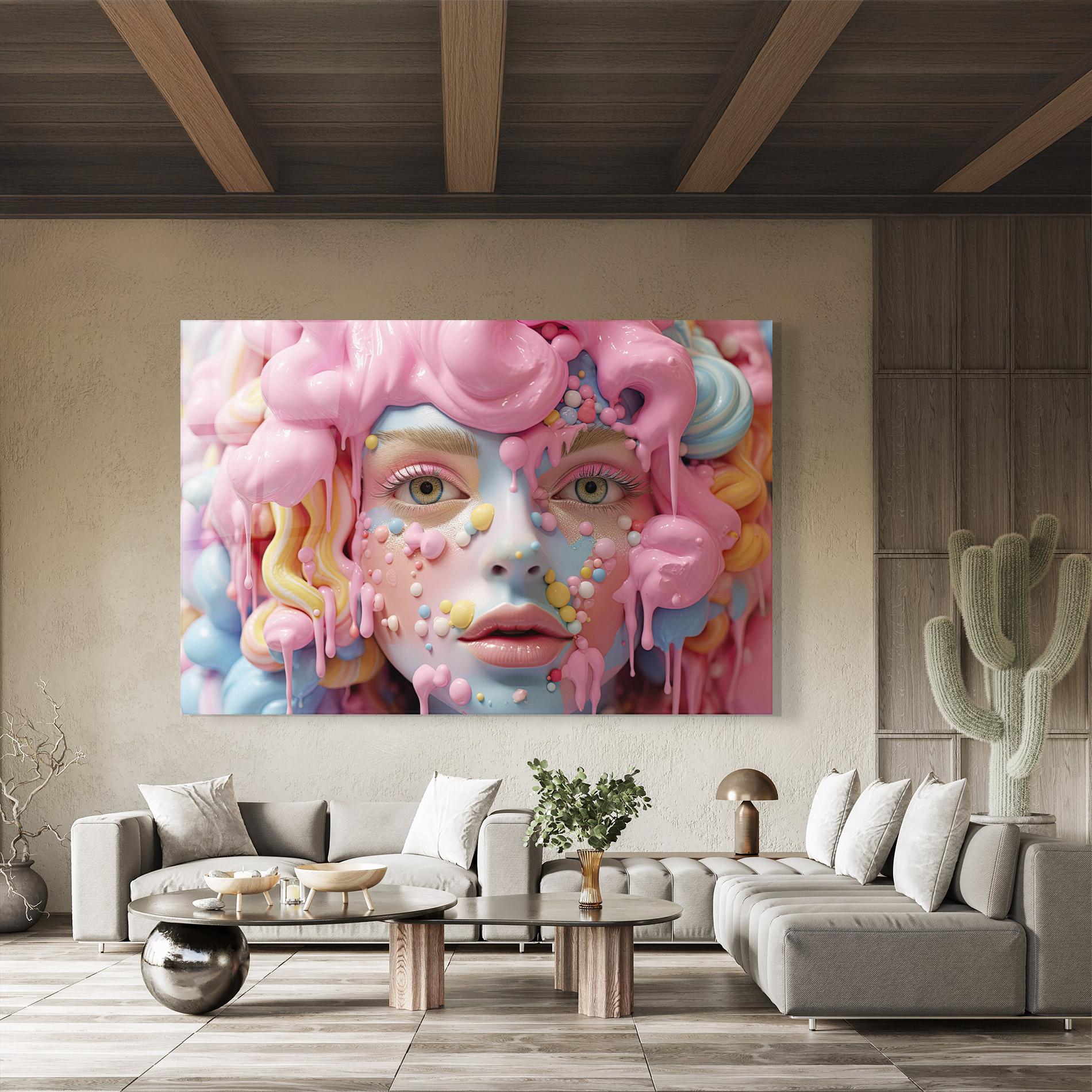 Tablou Sticla Candy Face Girl mockup 8