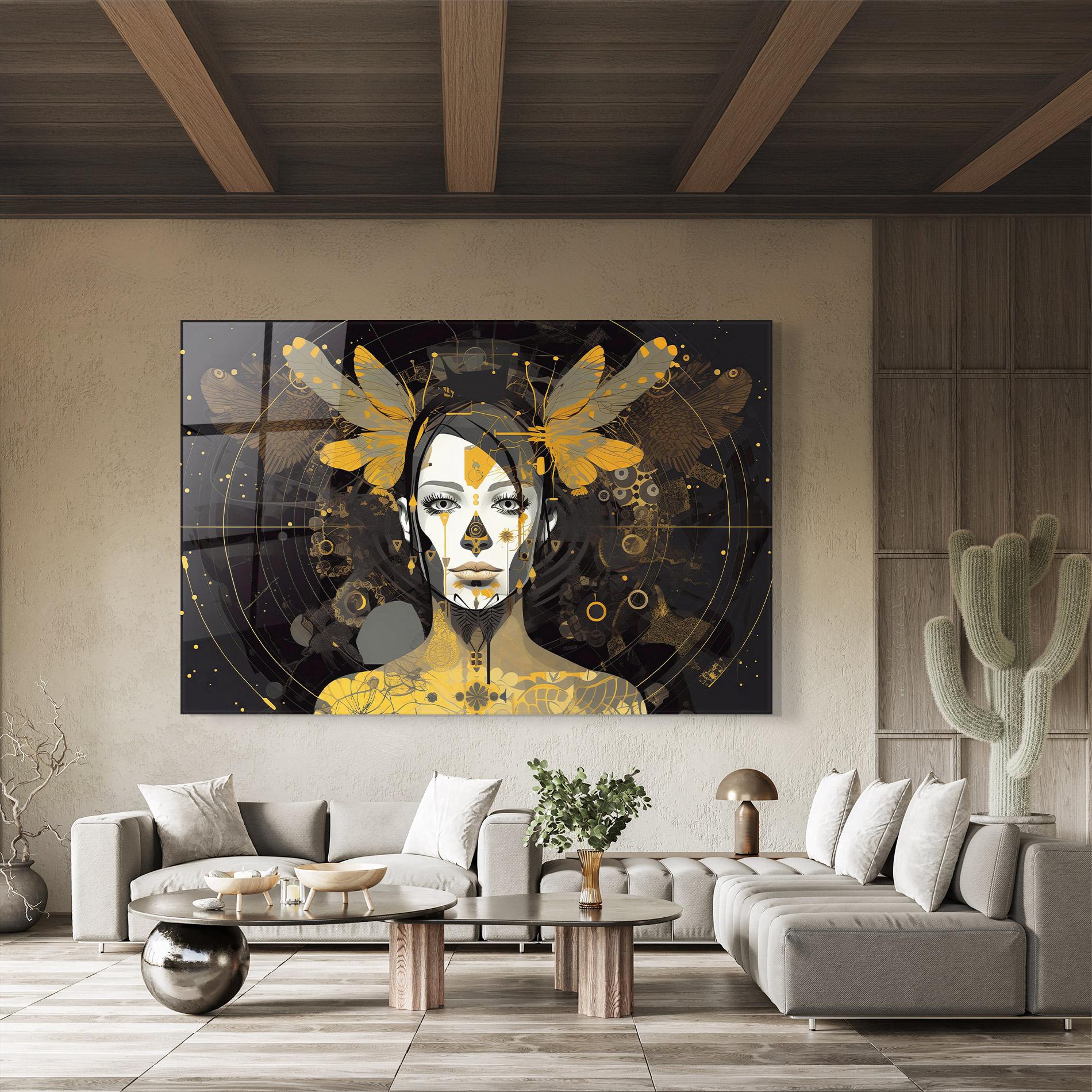 Tablou Sticla Colorful Graphical Artwork mockup 8