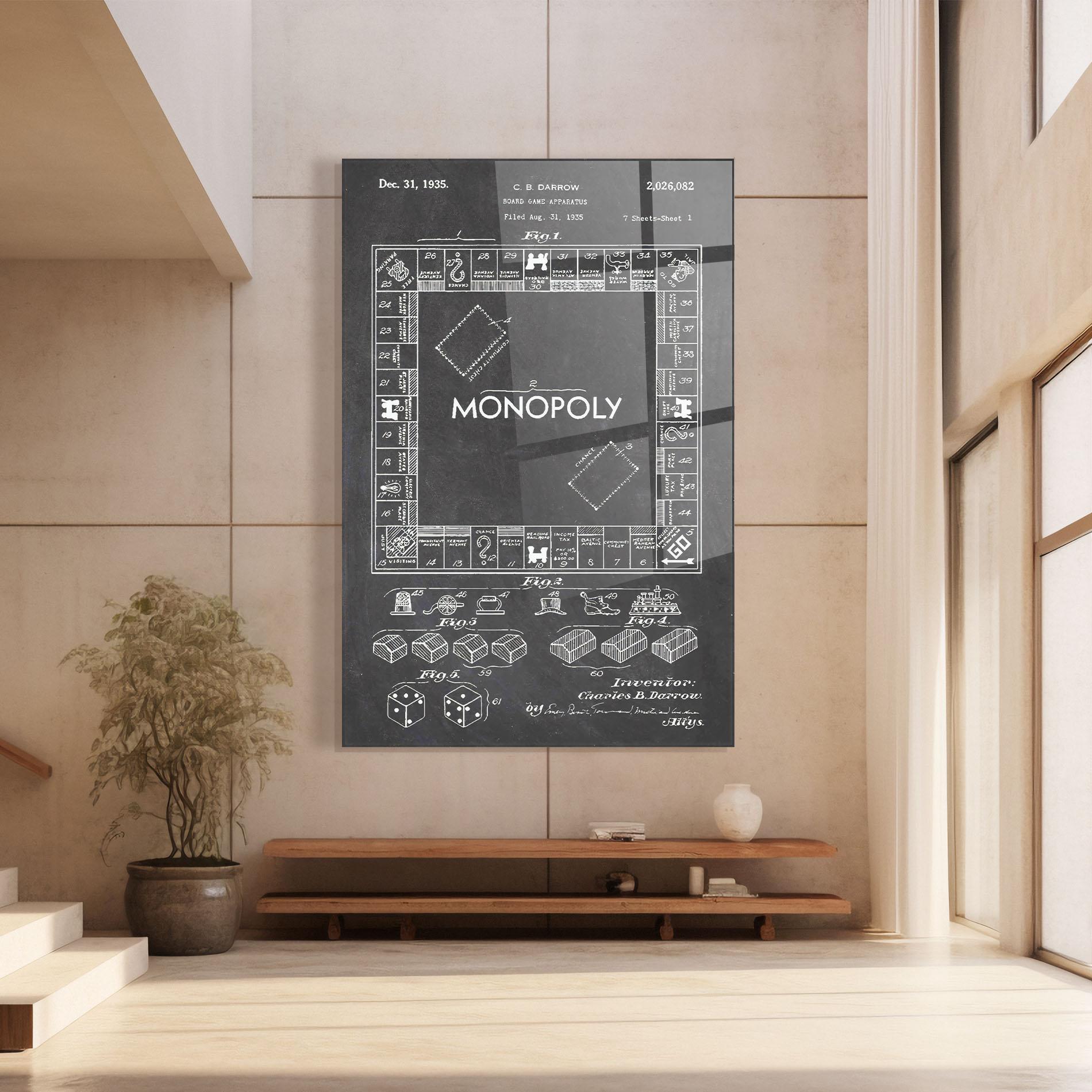 Tablou Sticla Monopoly Board mockup 8