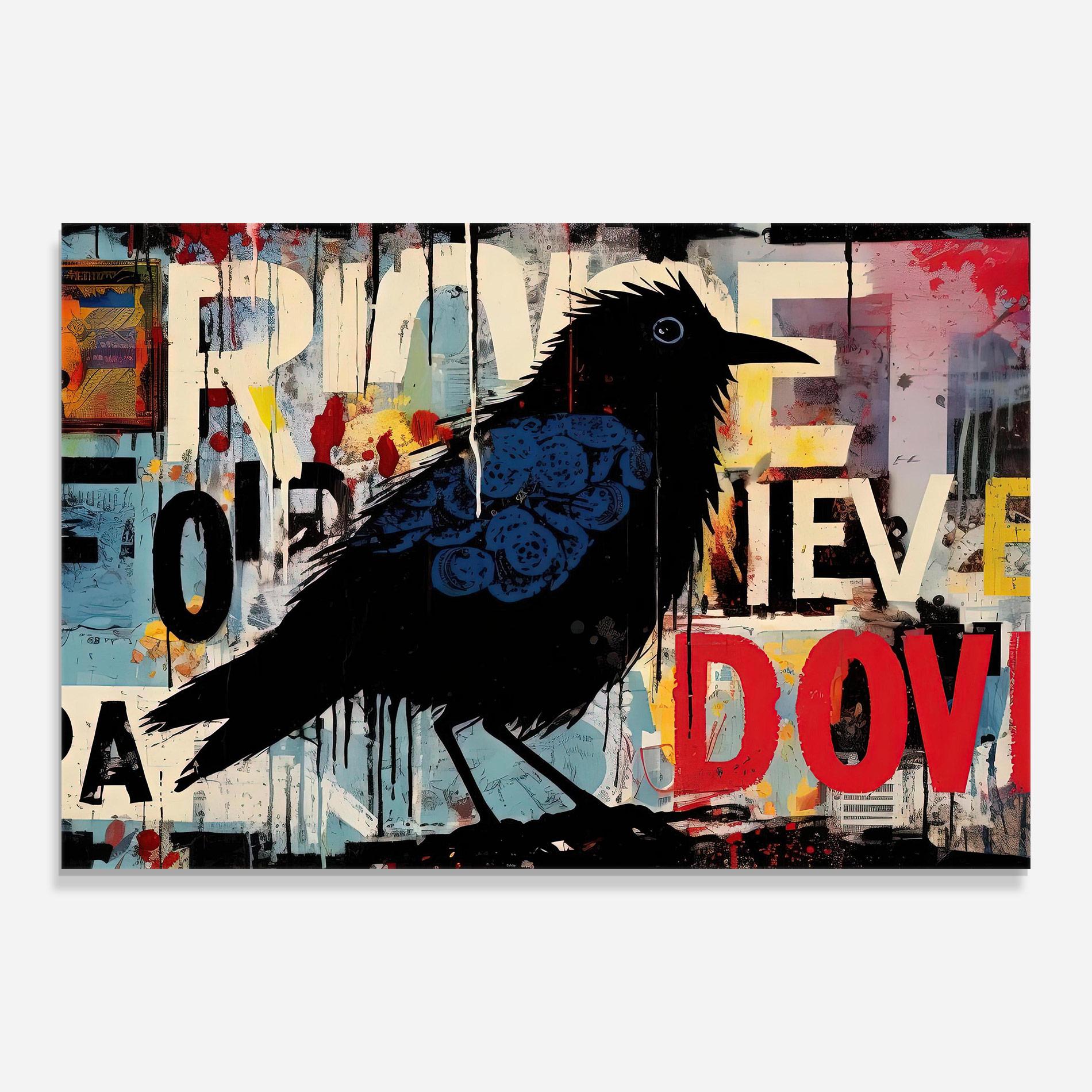 Tablou Sticla Bird Old Doodle mockup 0