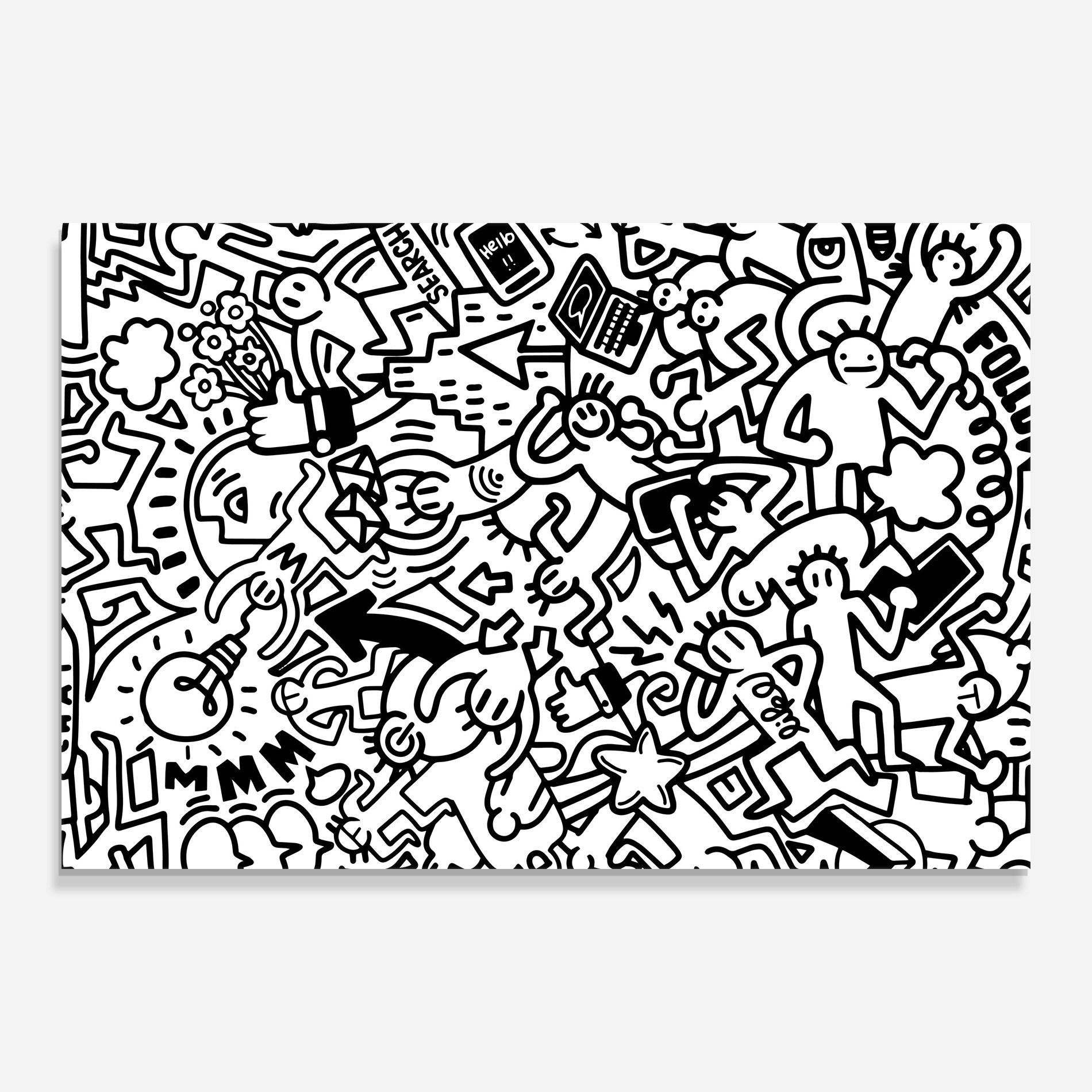 Tablou Sticla Follow Like Graffiti mockup 0