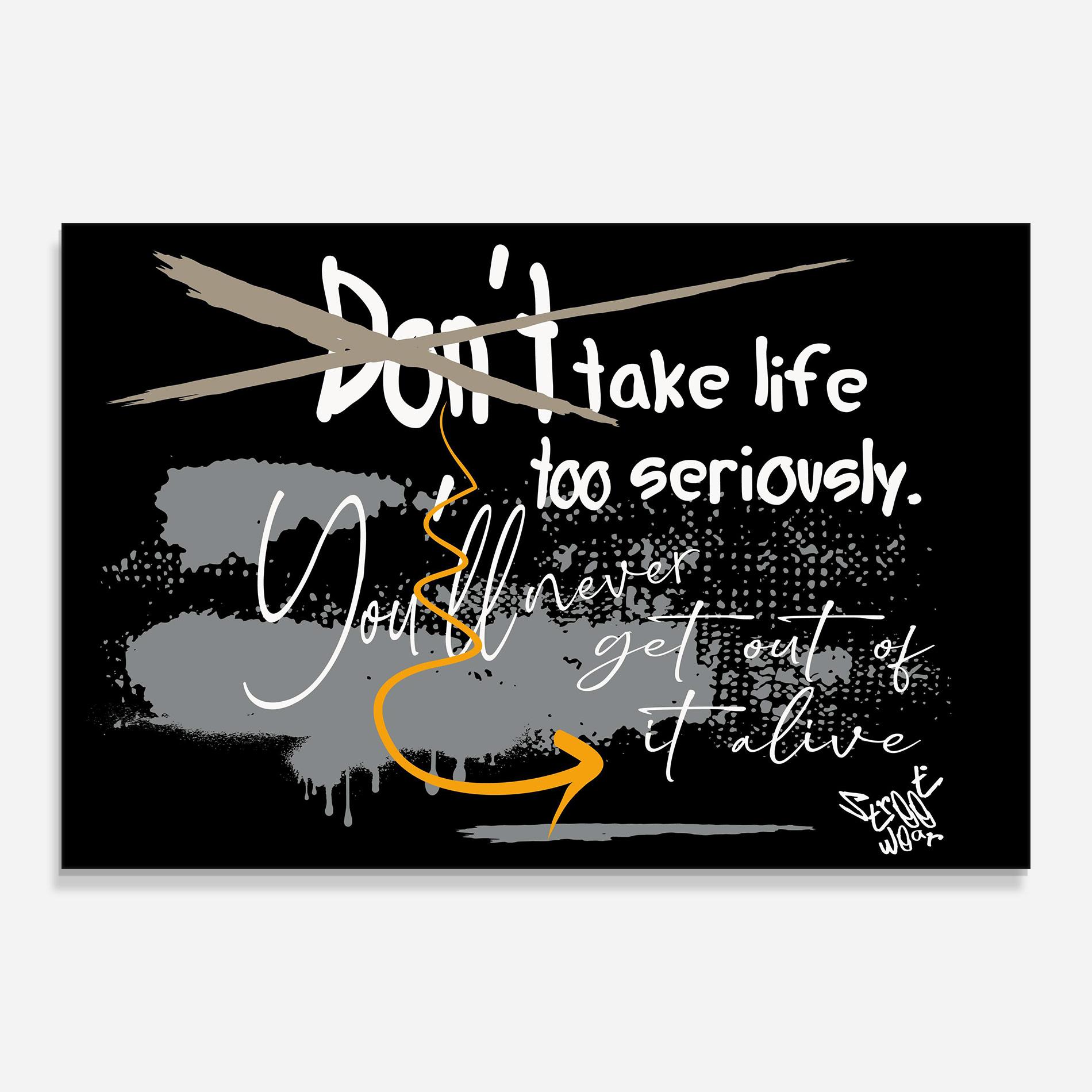 Tablou Sticla Grey Orange Graffiti mockup 0