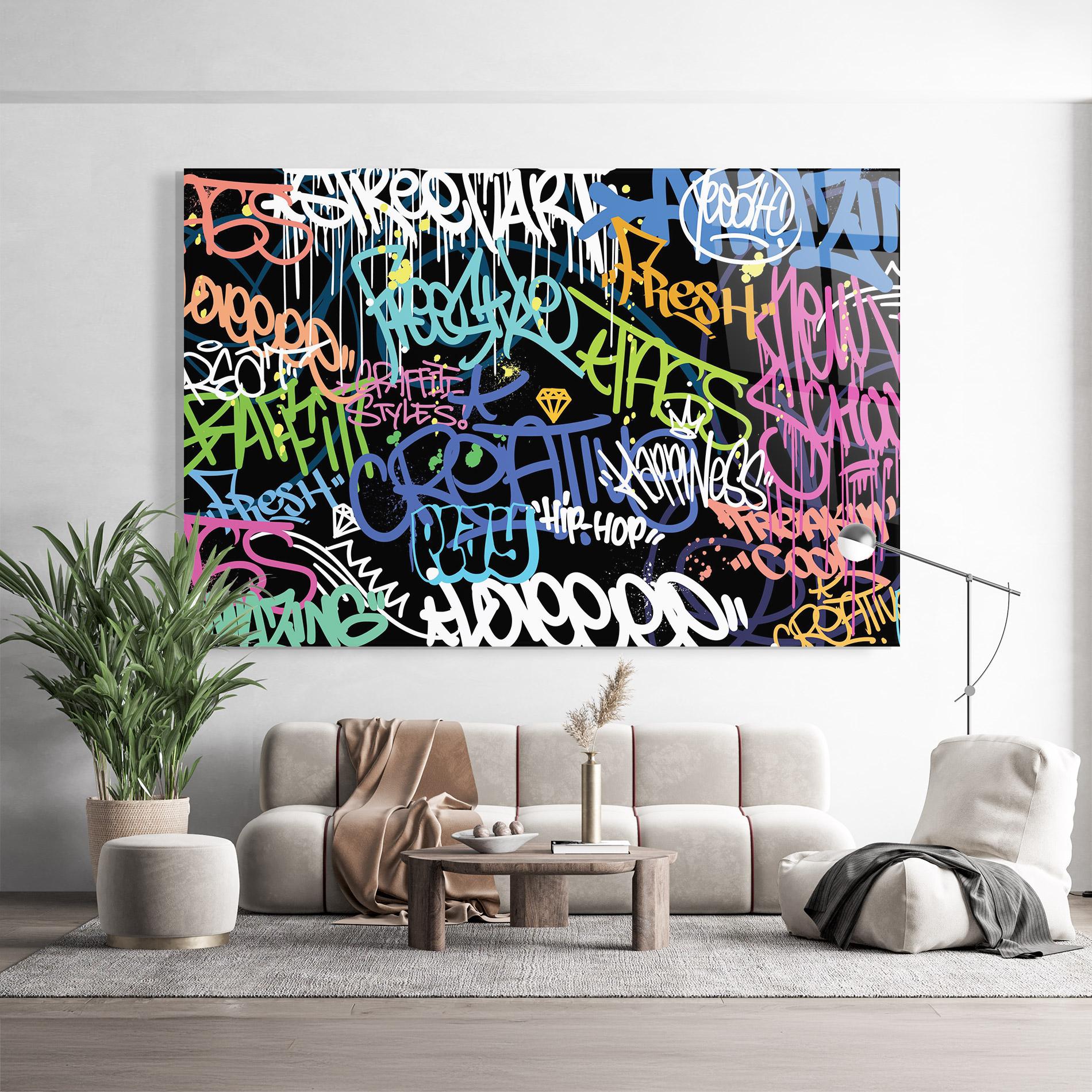 Tablou Sticla Colorful Tags mockup 9