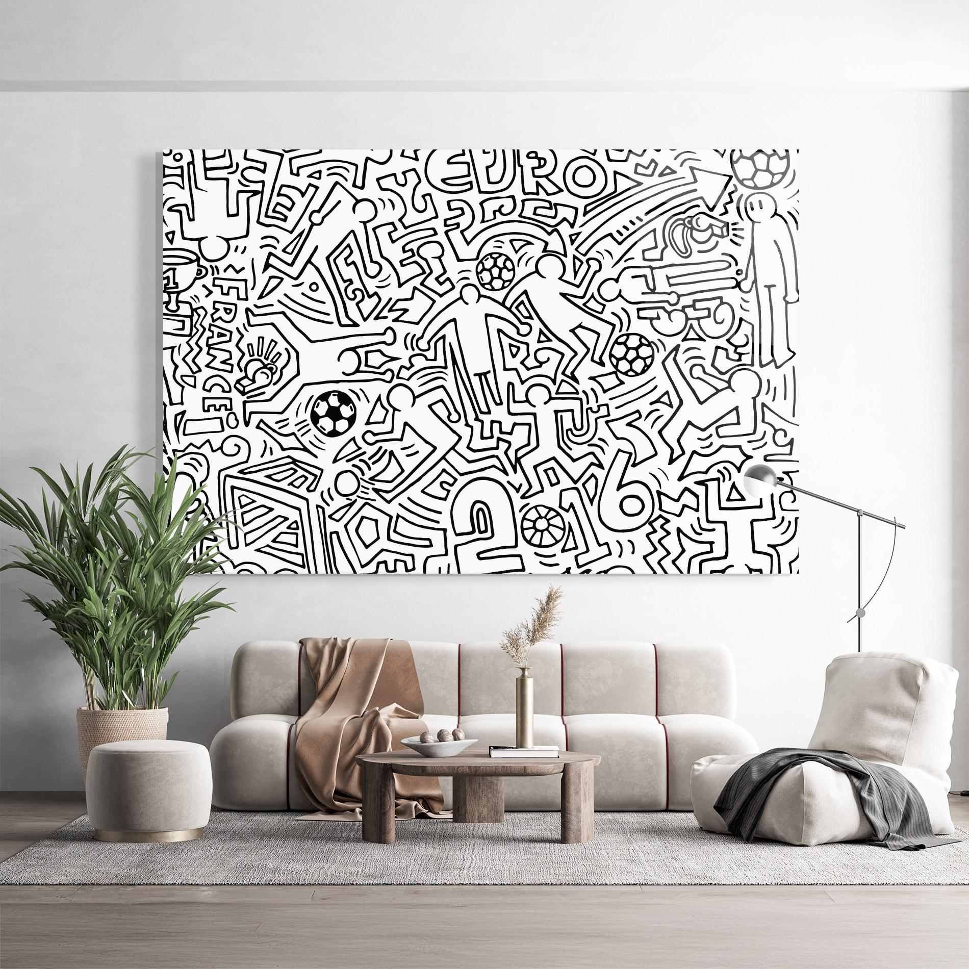 Tablou Sticla Football Drawing mockup 9