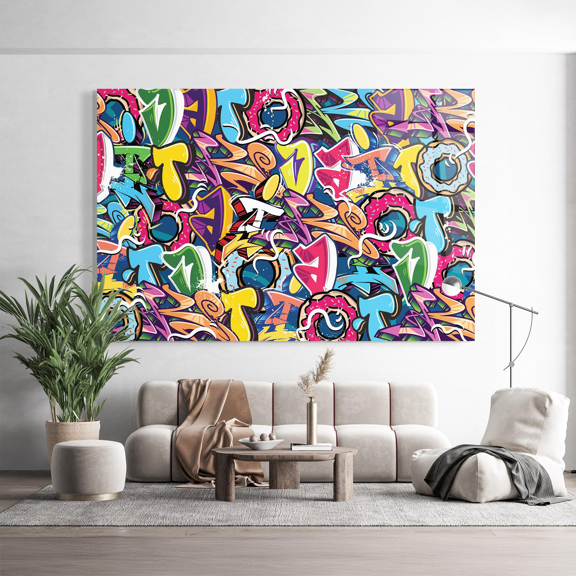 Tablou Sticla Graffiti Letters mockup 9