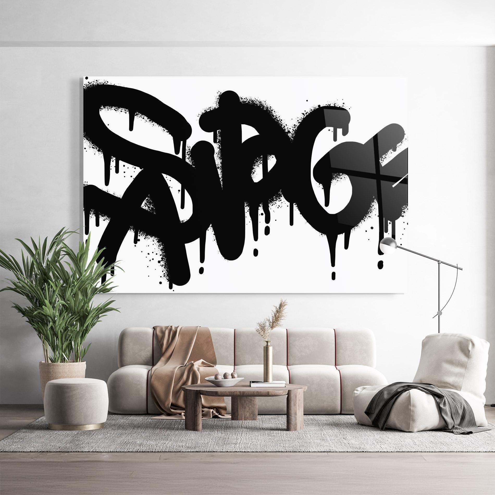 Tablou Sticla Graffiti Savage mockup 9