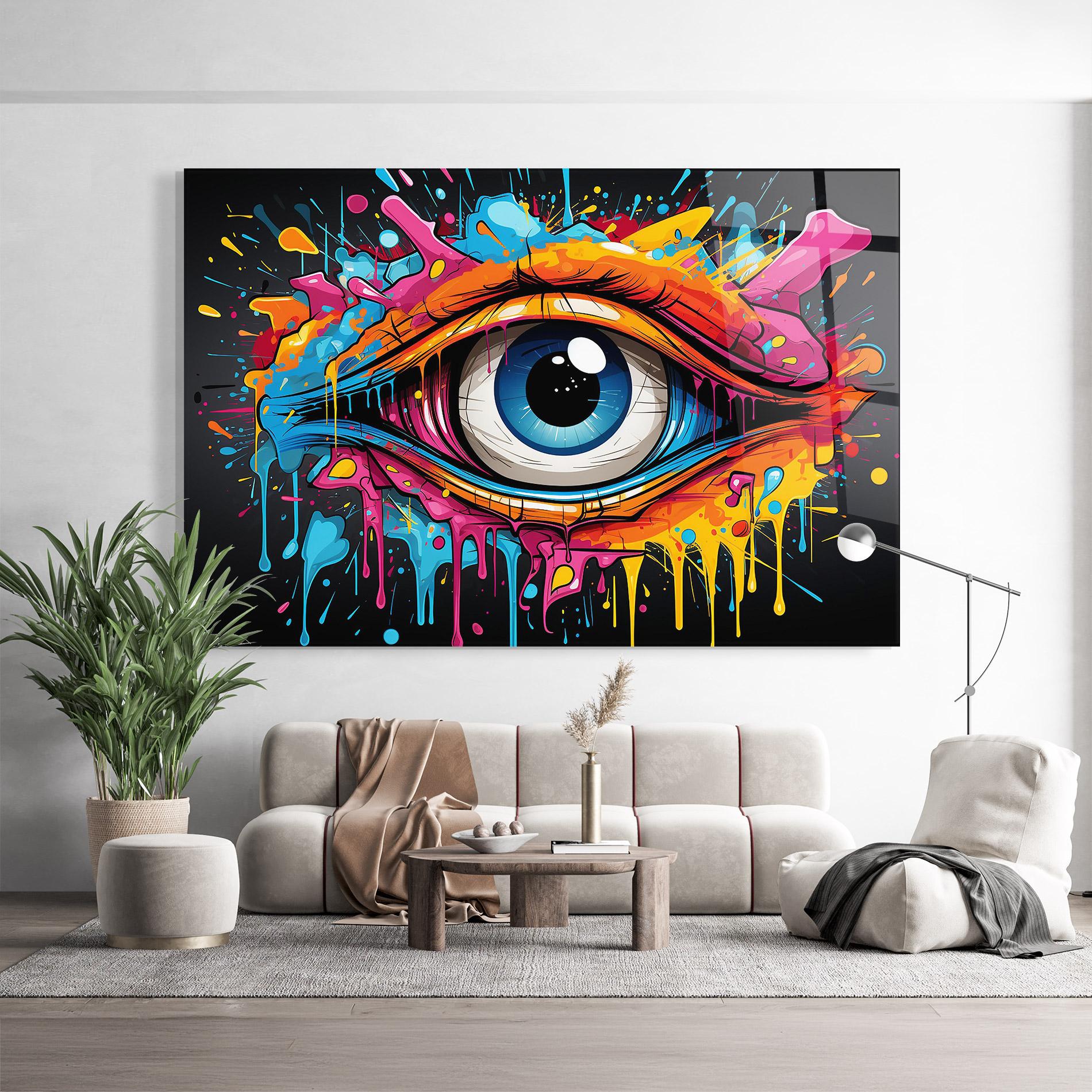 Tablou Sticla Graffitistyle Eye mockup 9