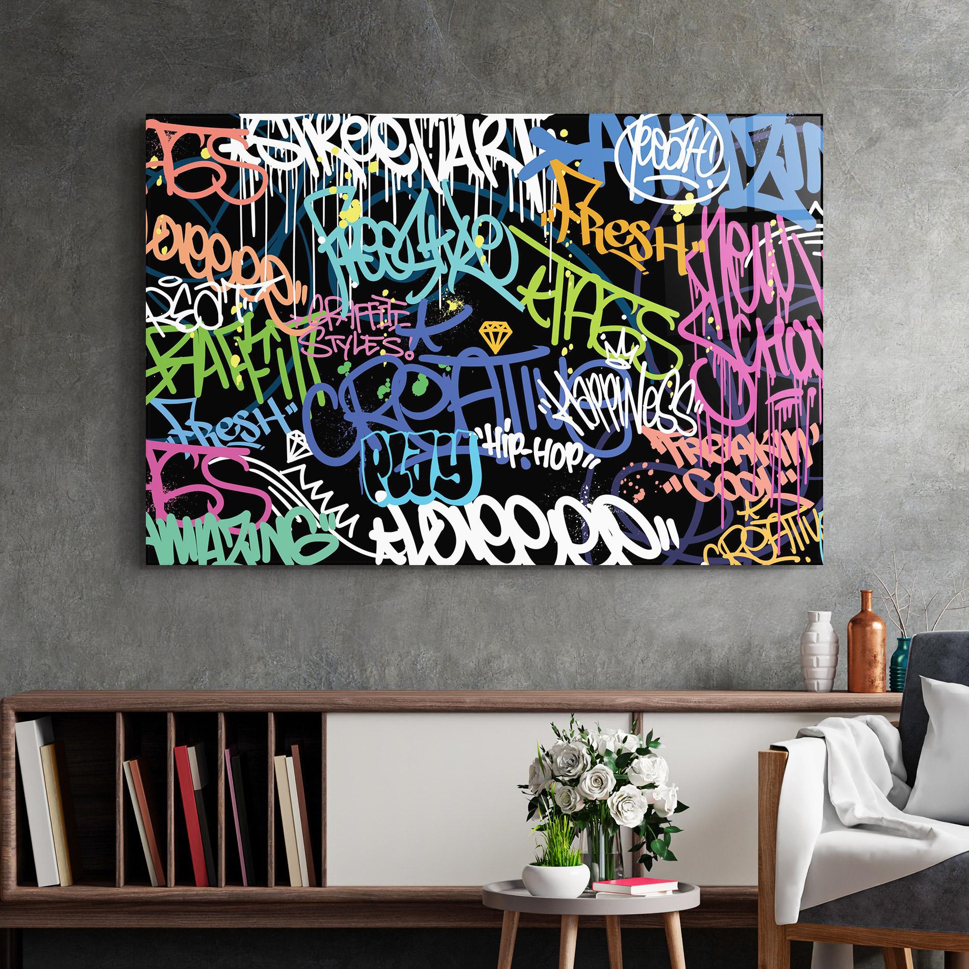 Tablou Sticla Colorful Tags mockup 2