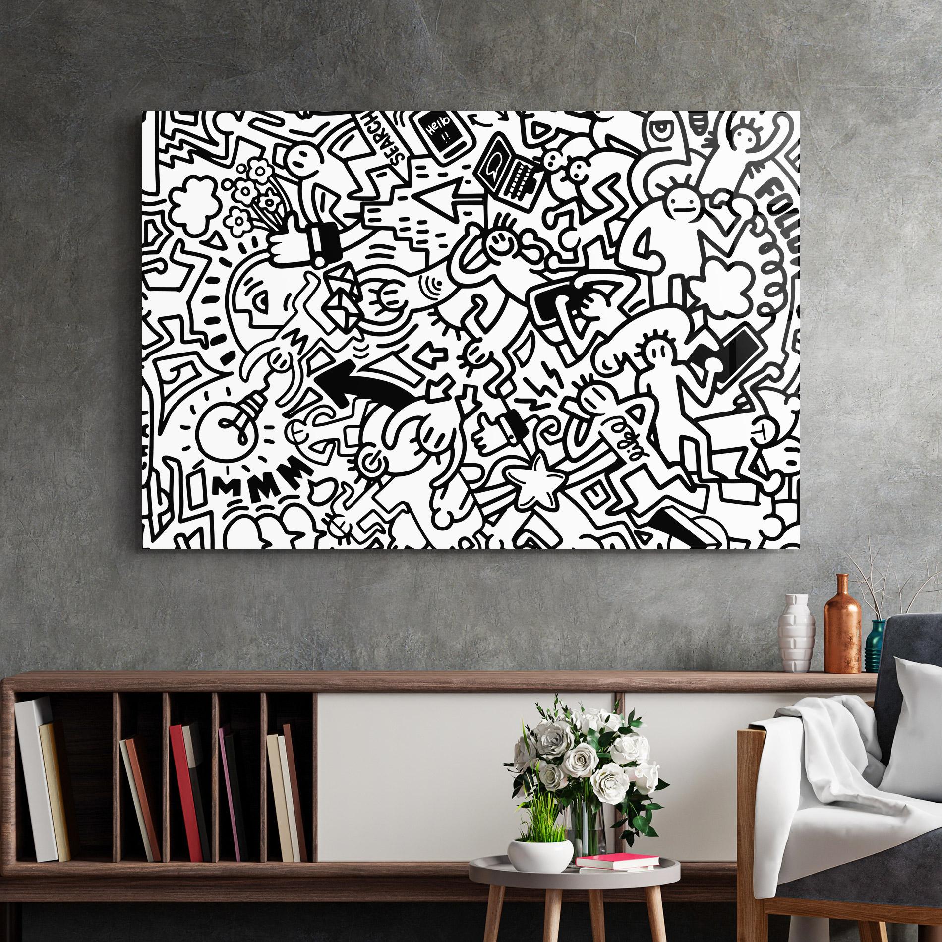 Tablou Sticla Follow Like Graffiti mockup 2