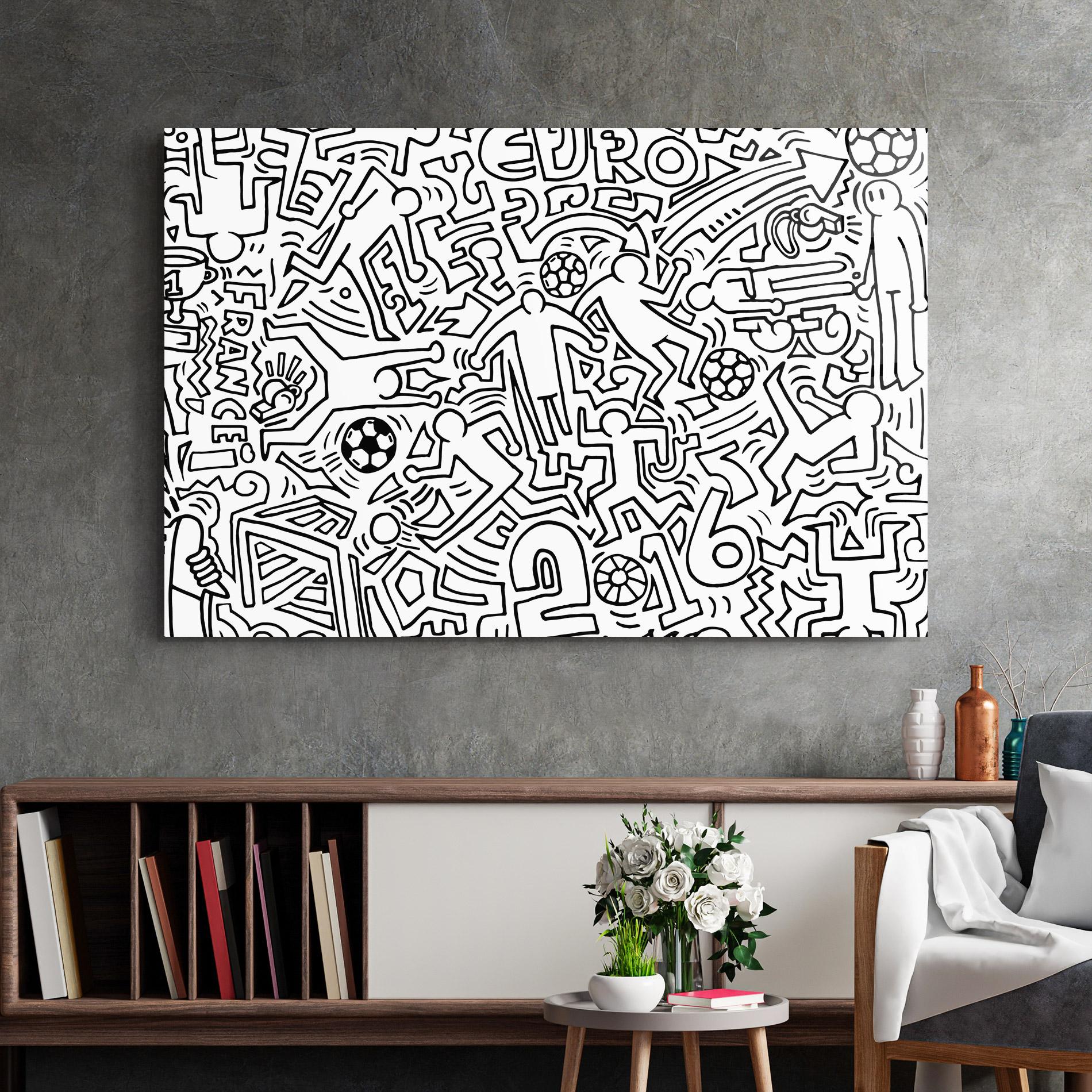 Tablou Sticla Football Drawing mockup 2