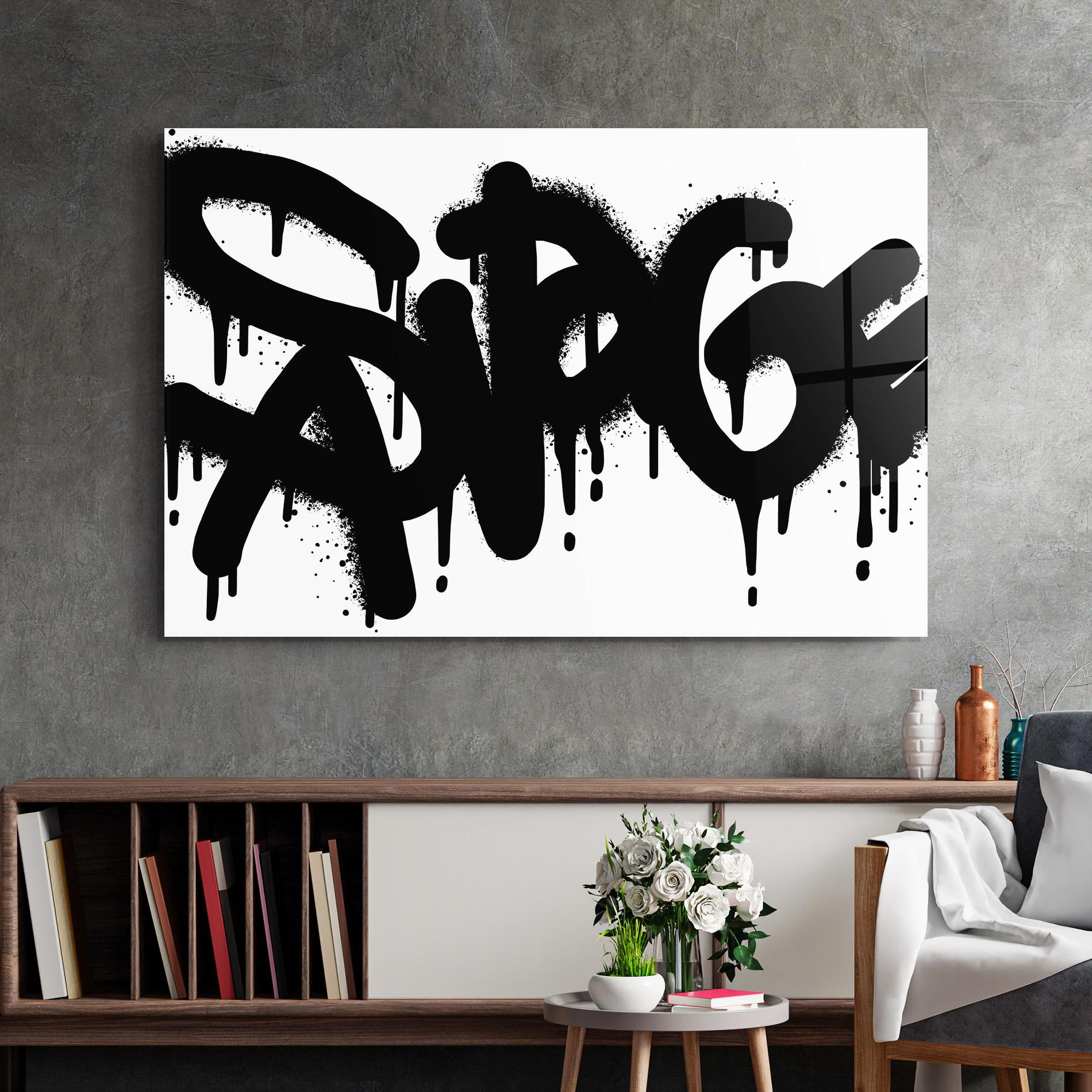 Tablou Sticla Graffiti Savage mockup 2