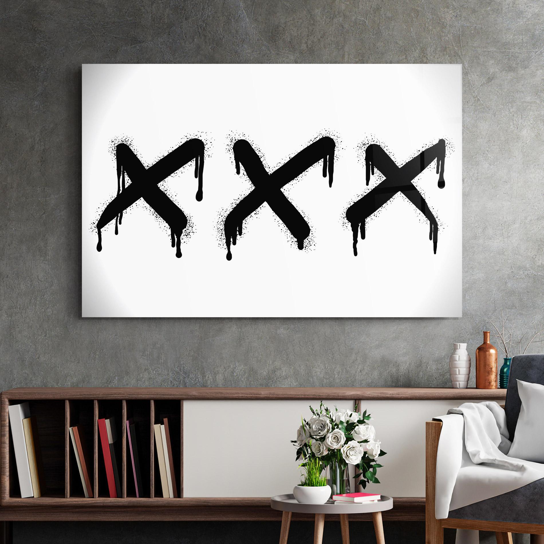 Tablou Sticla Grafiti X Spray mockup 2