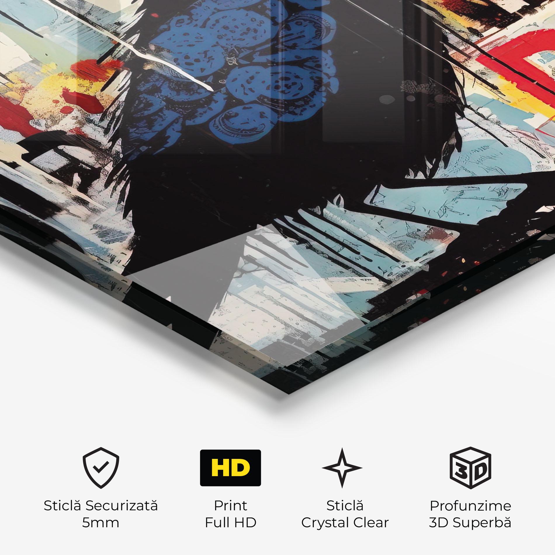 Tablou Sticla Bird Old Doodle mockup 3