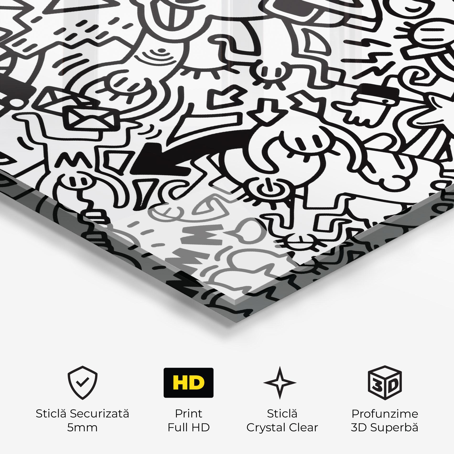 Tablou Sticla Follow Like Graffiti mockup 3