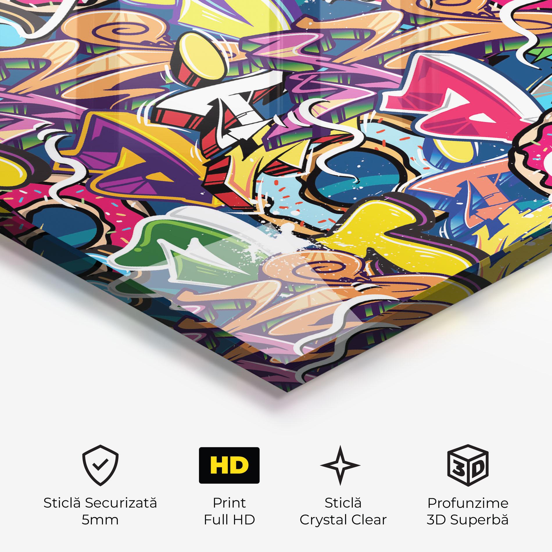 Tablou Sticla Graffiti Letters mockup 3