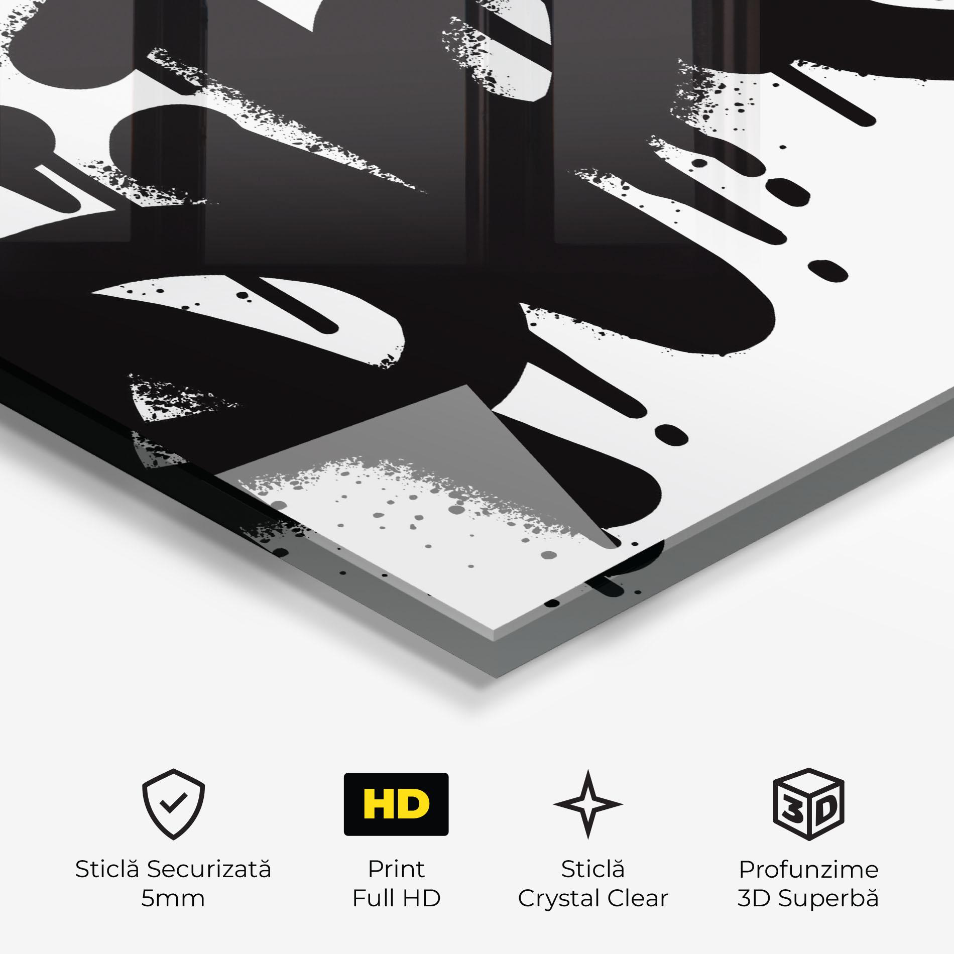 Tablou Sticla Graffiti Savage mockup 3