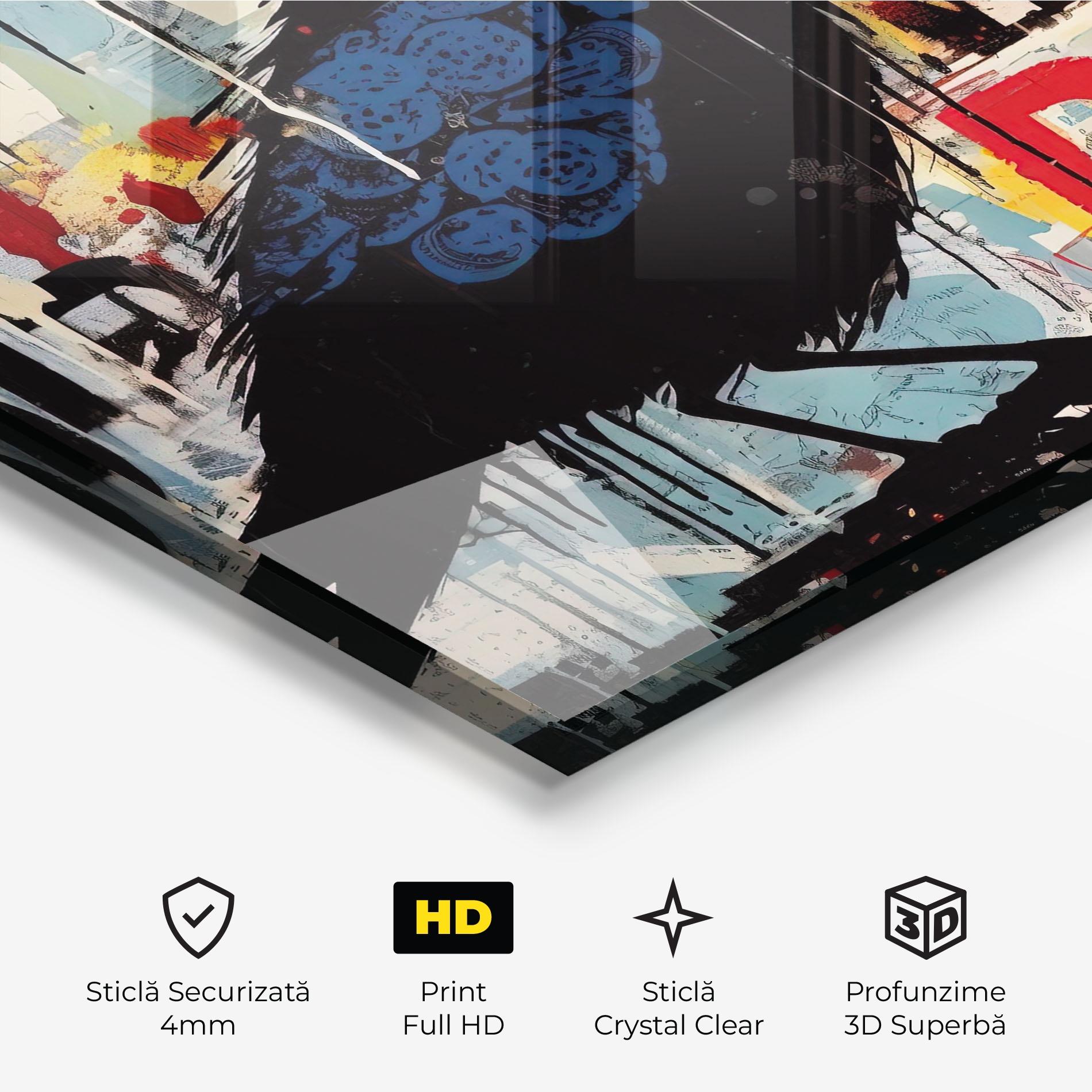 Tablou Sticla Bird Old Doodle mockup 3