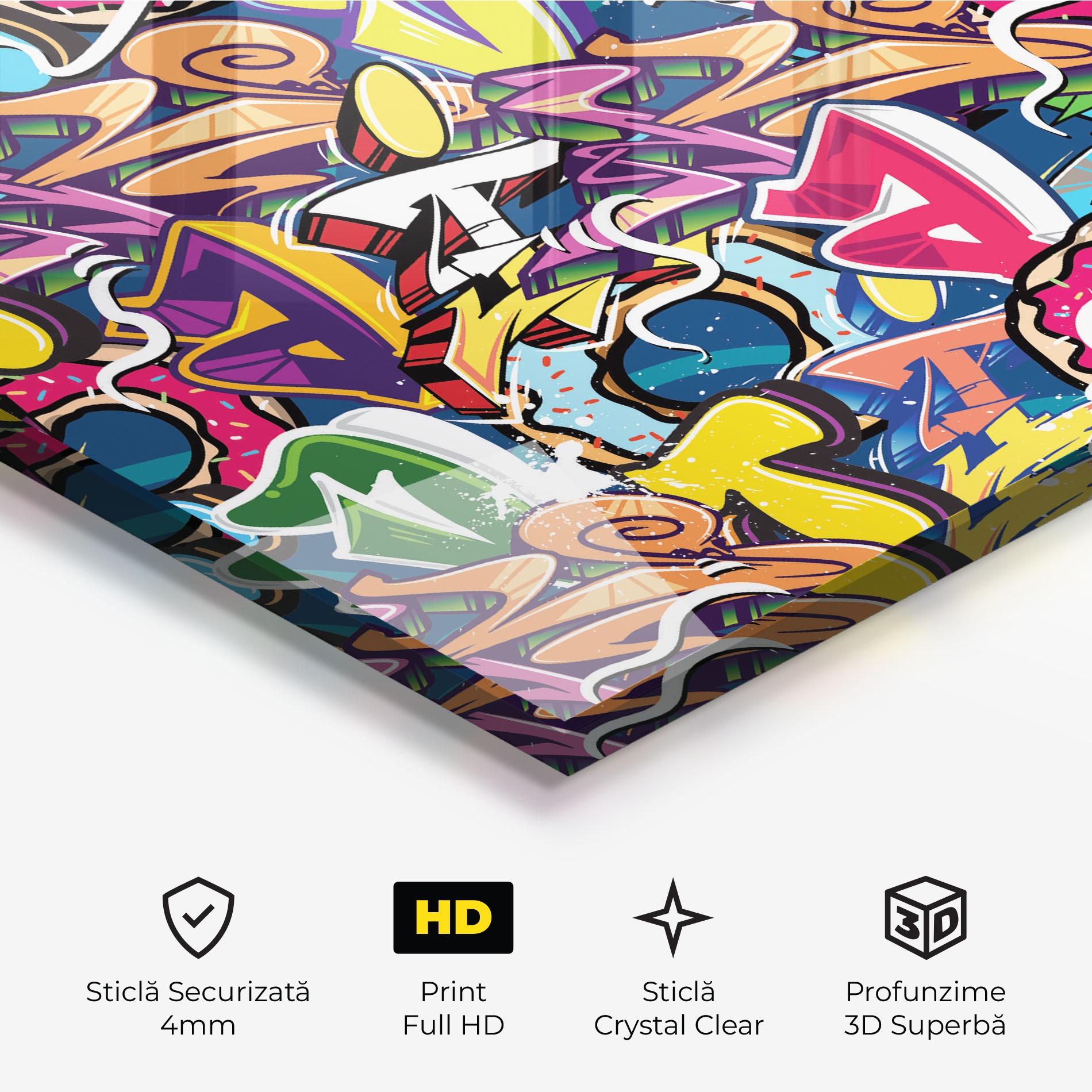 Tablou Sticla Graffiti Letters mockup 3