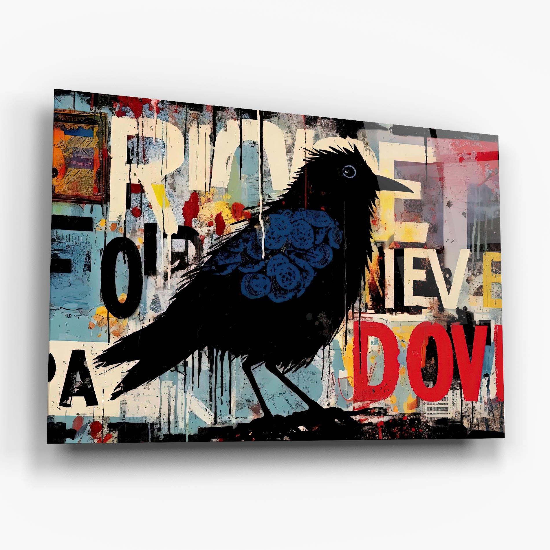 Tablou Sticla Bird Old Doodle mockup 6