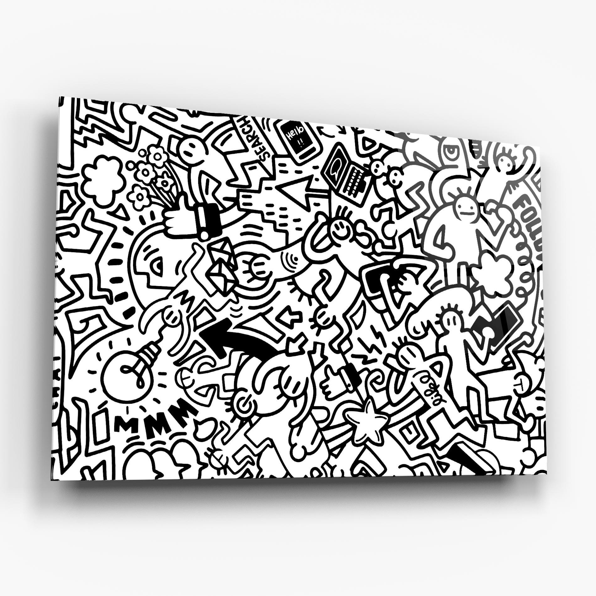 Tablou Sticla Follow Like Graffiti mockup 6