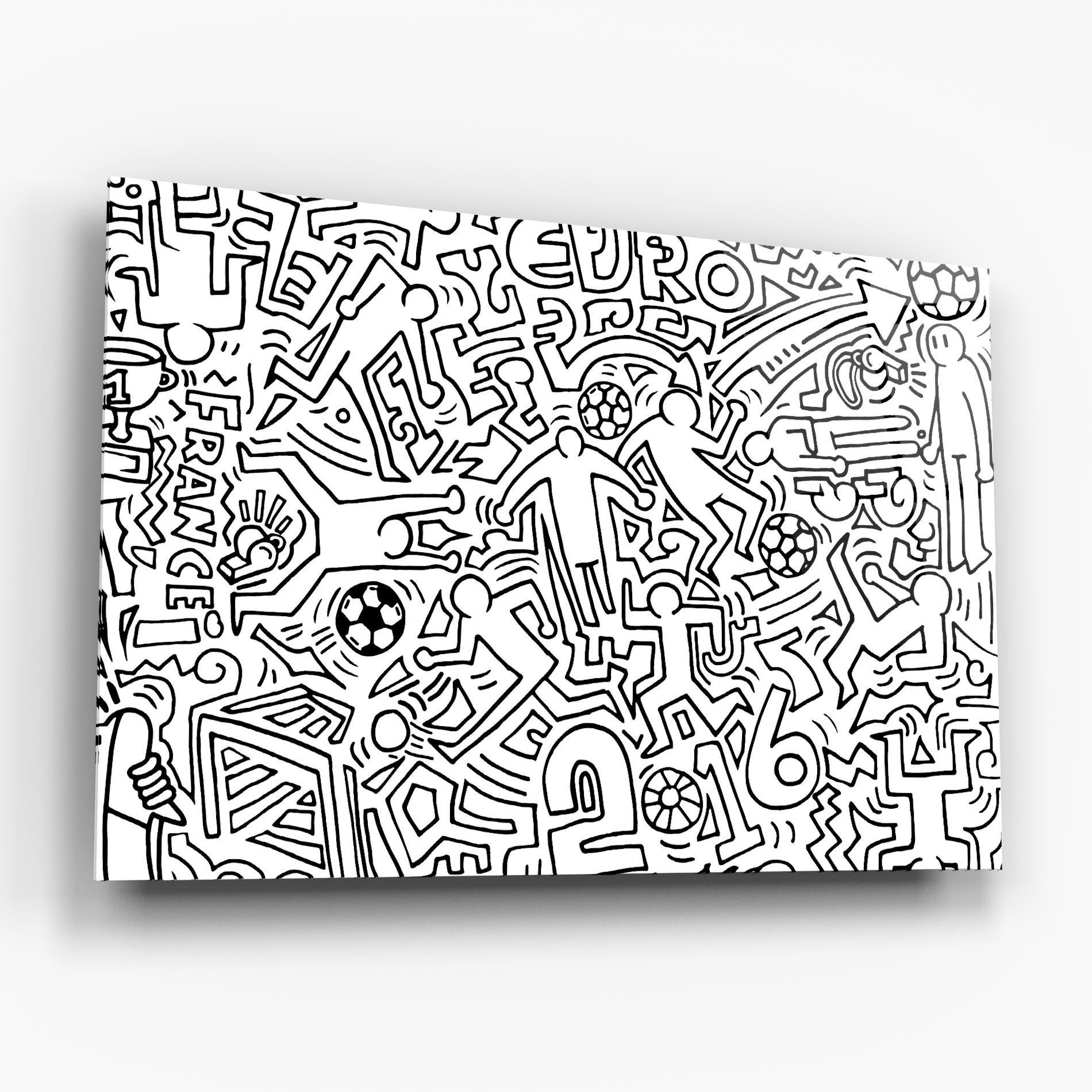 Tablou Sticla Football Drawing mockup 6