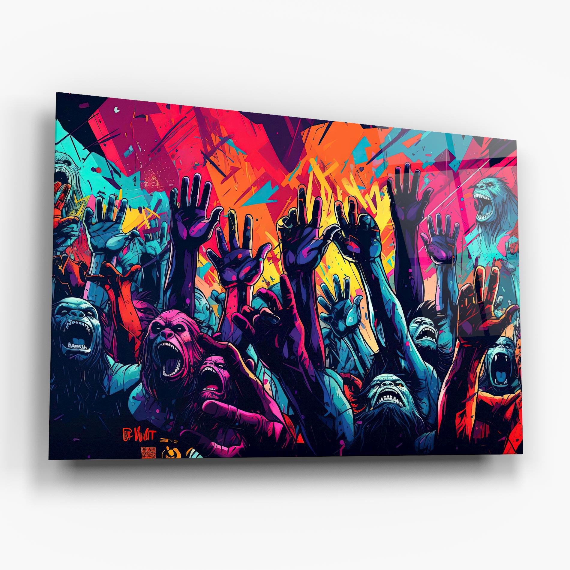 Tablou Sticla Graffiti Animals mockup 6
