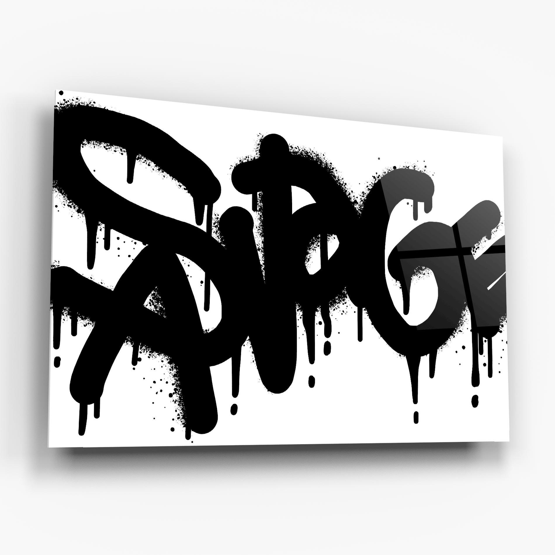Tablou Sticla Graffiti Savage mockup 6