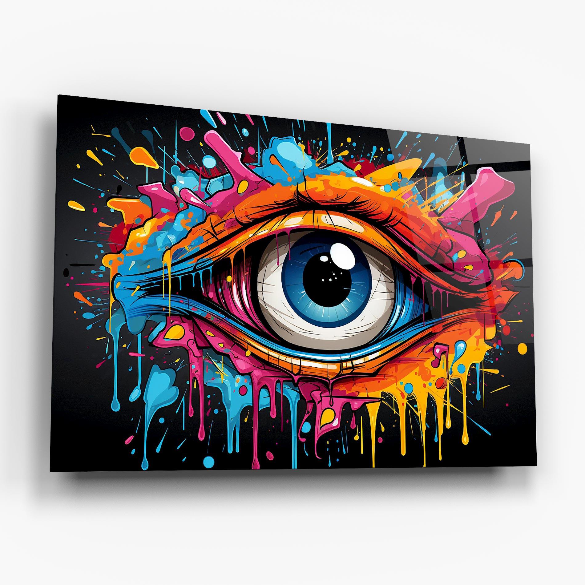 Tablou Sticla Graffitistyle Eye mockup 6