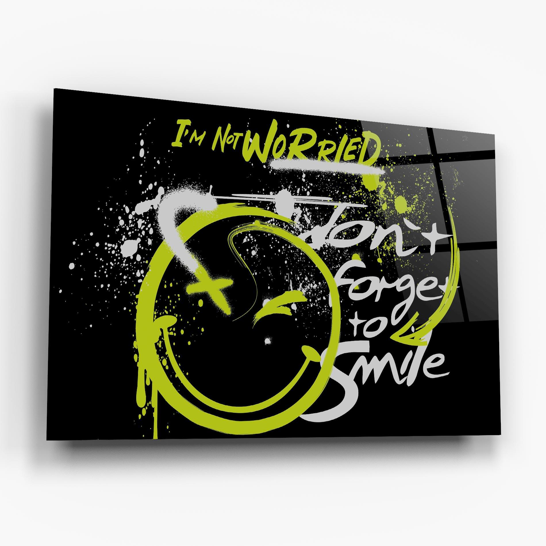 Tablou Sticla Green Smile Graffiti mockup 6