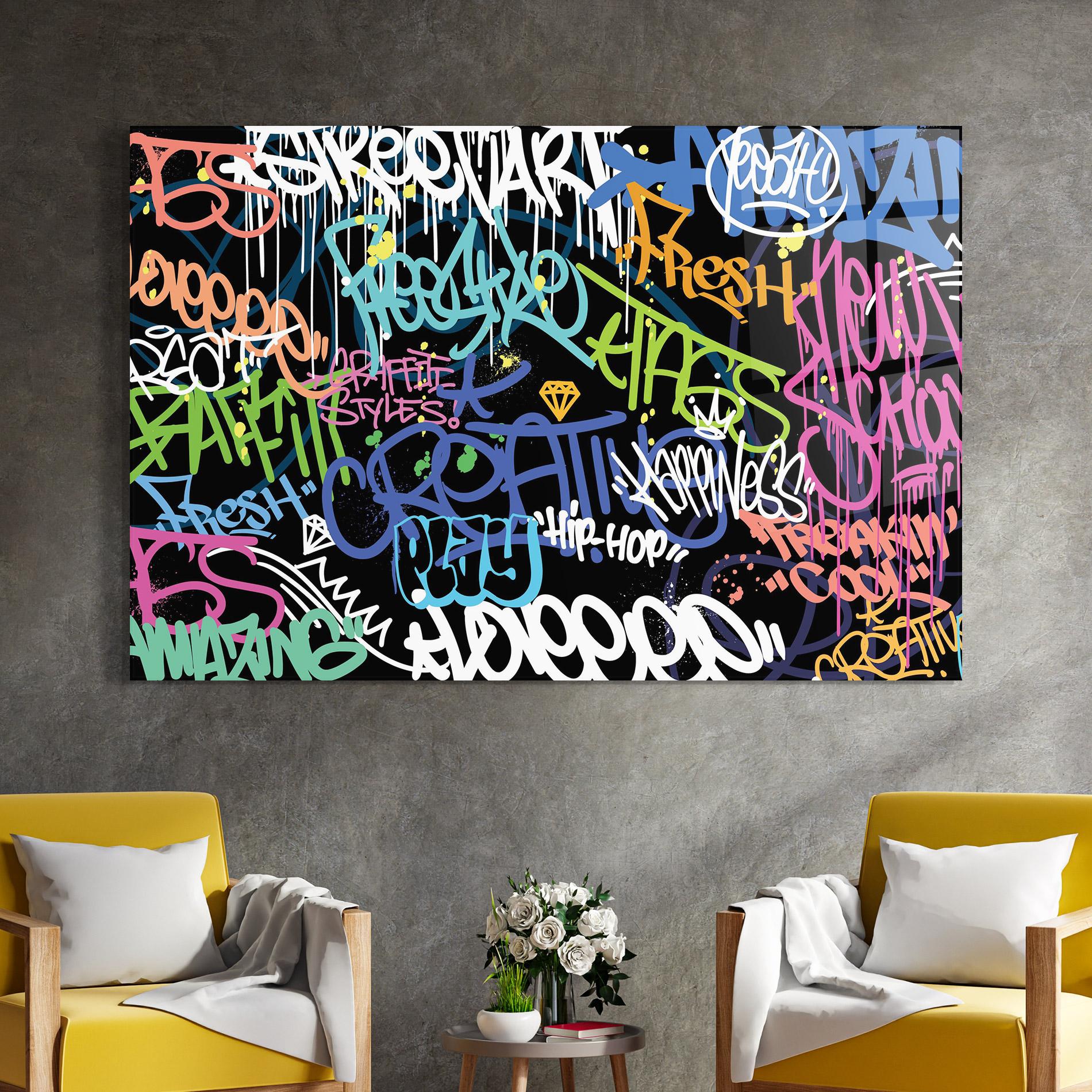 Tablou Sticla Colorful Tags mockup 4