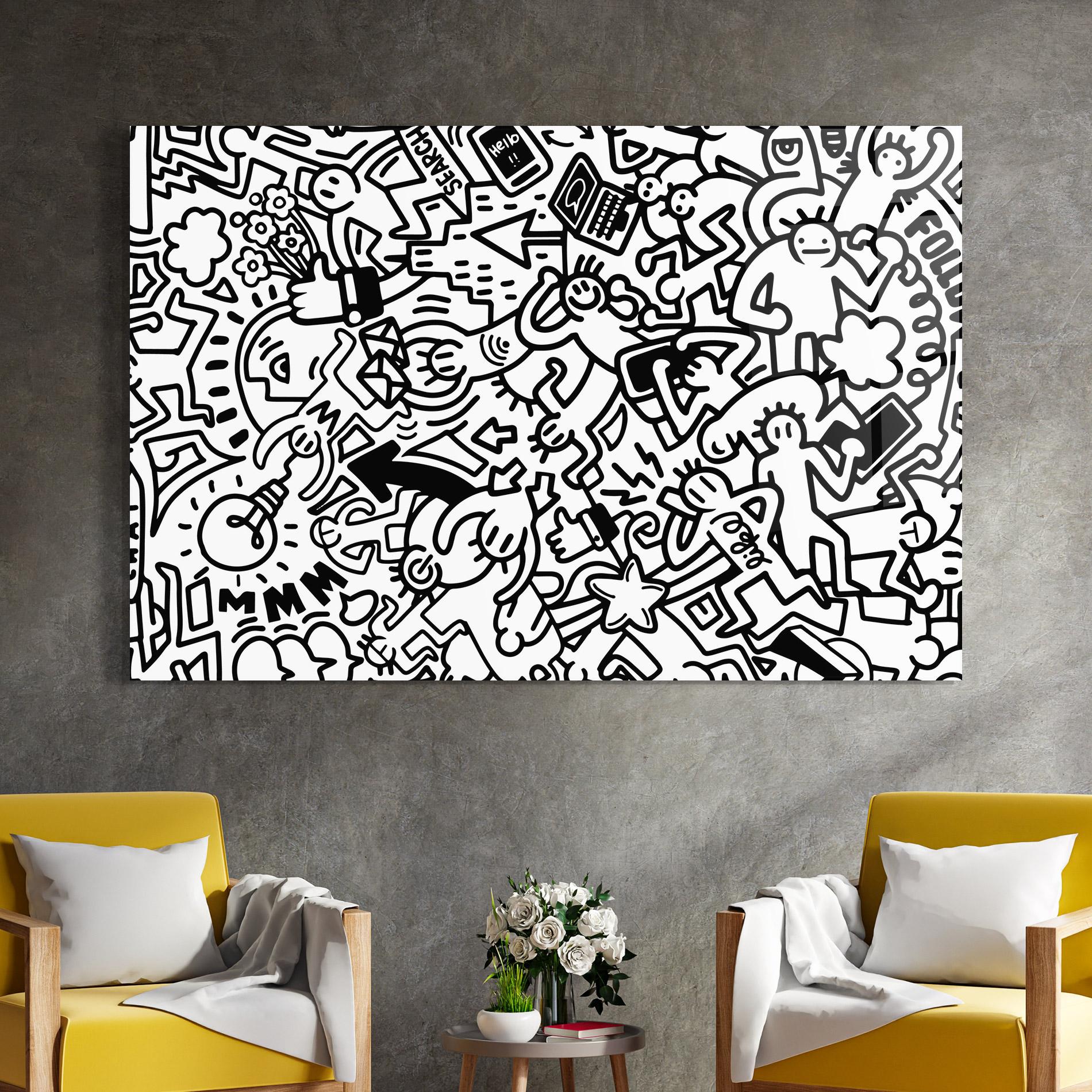 Tablou Sticla Follow Like Graffiti mockup 4