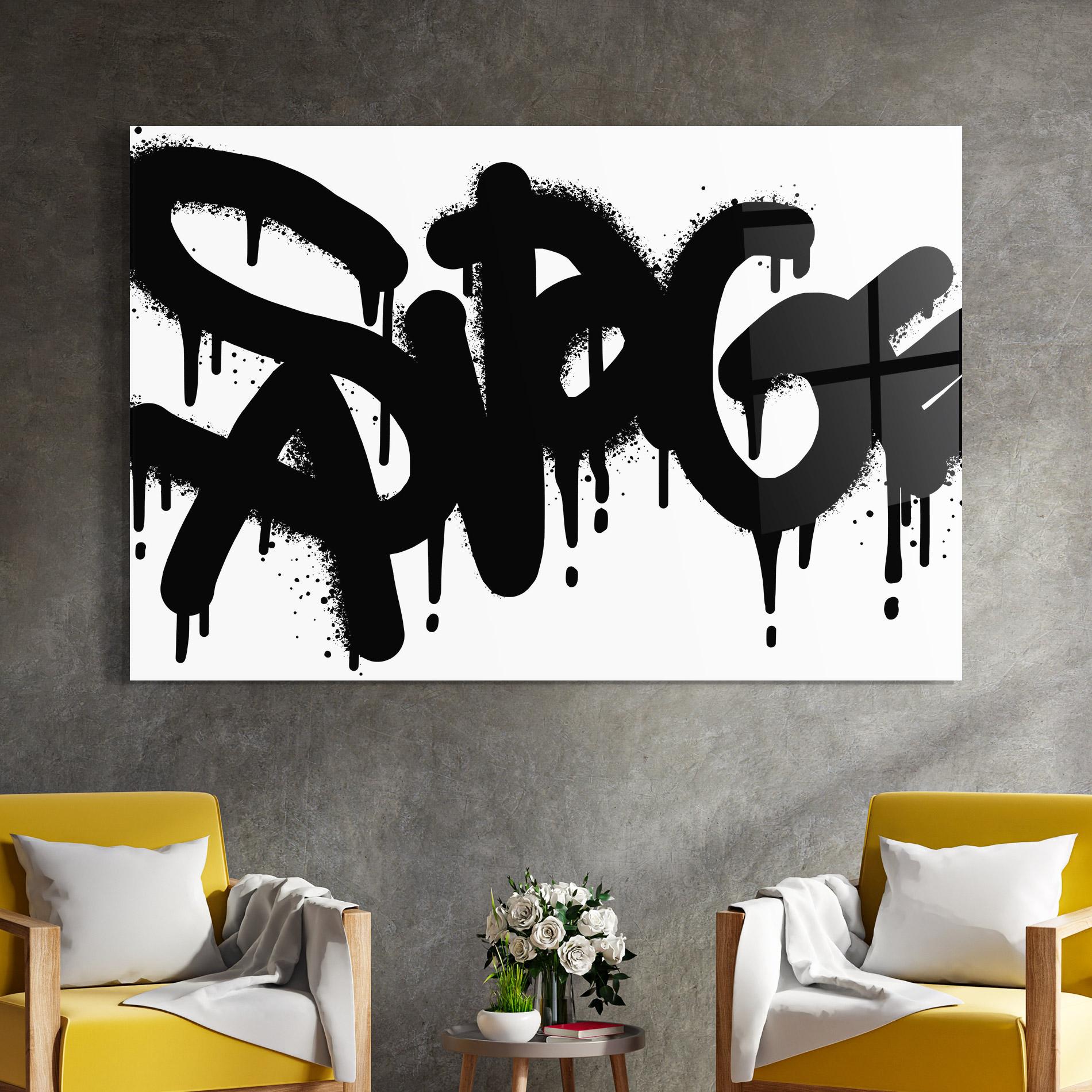 Tablou Sticla Graffiti Savage mockup 4