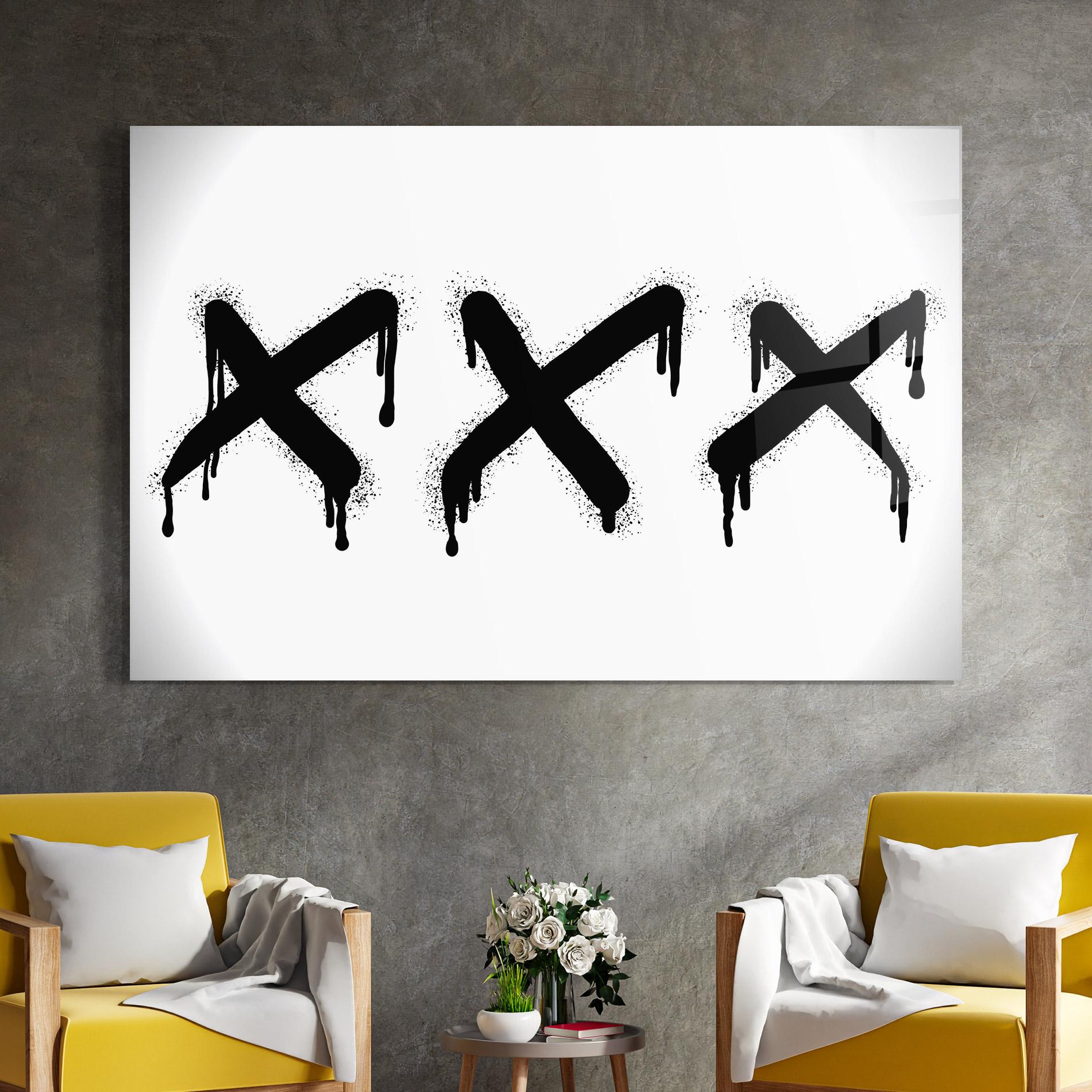 Tablou Sticla Grafiti X Spray mockup 4