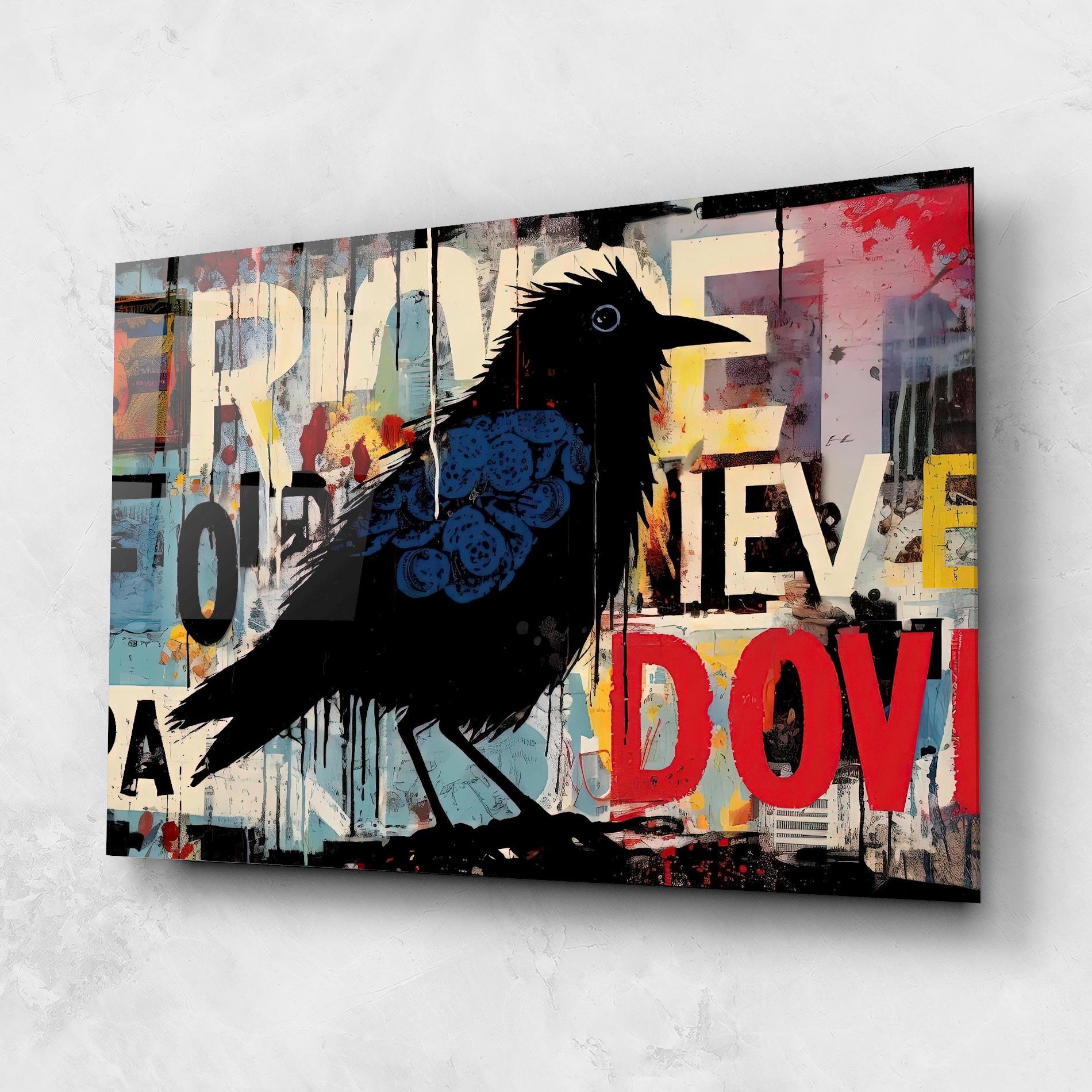 Tablou Sticla Bird Old Doodle mockup 1