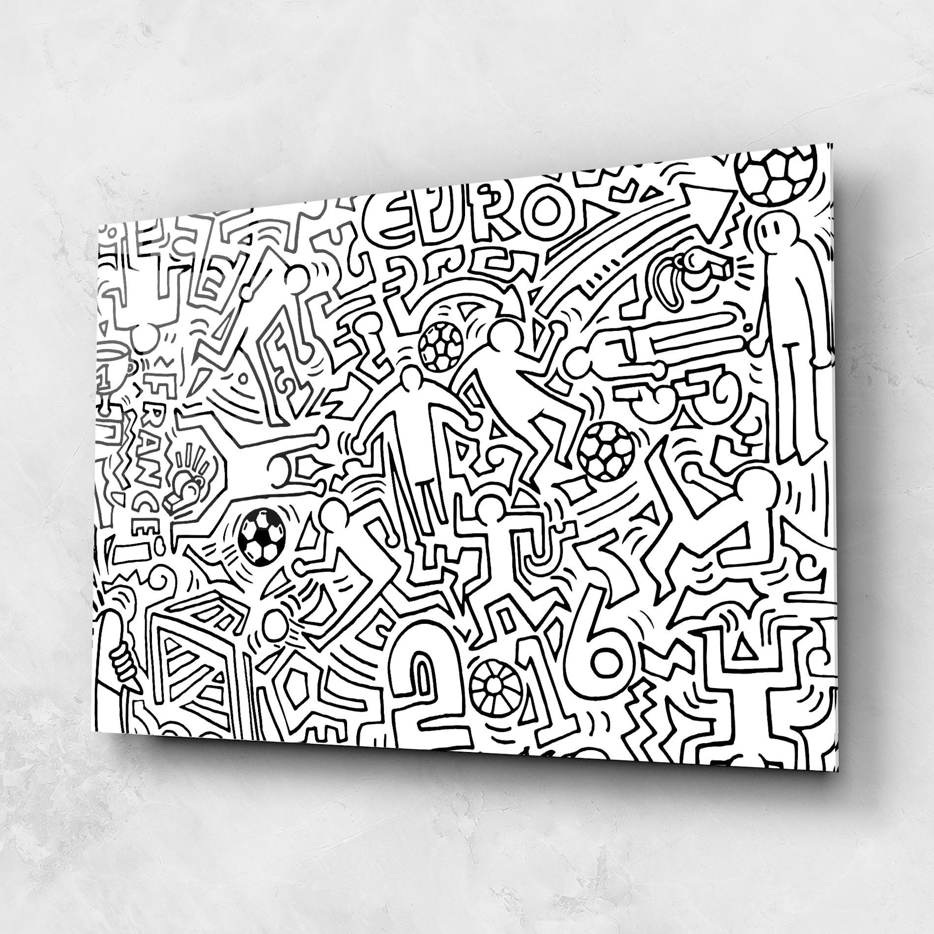 Tablou Sticla Football Drawing mockup 1