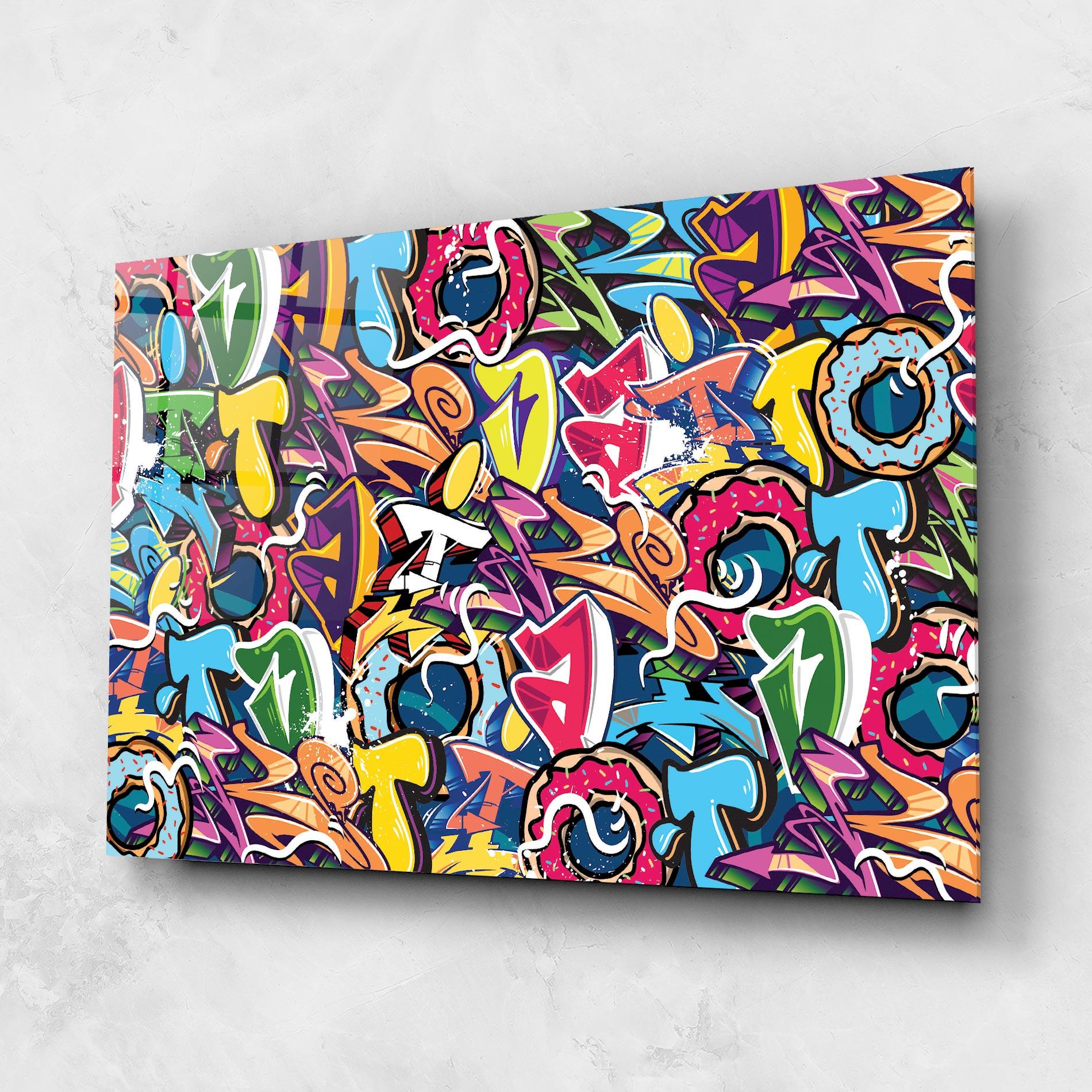 Tablou Sticla Graffiti Letters mockup 1