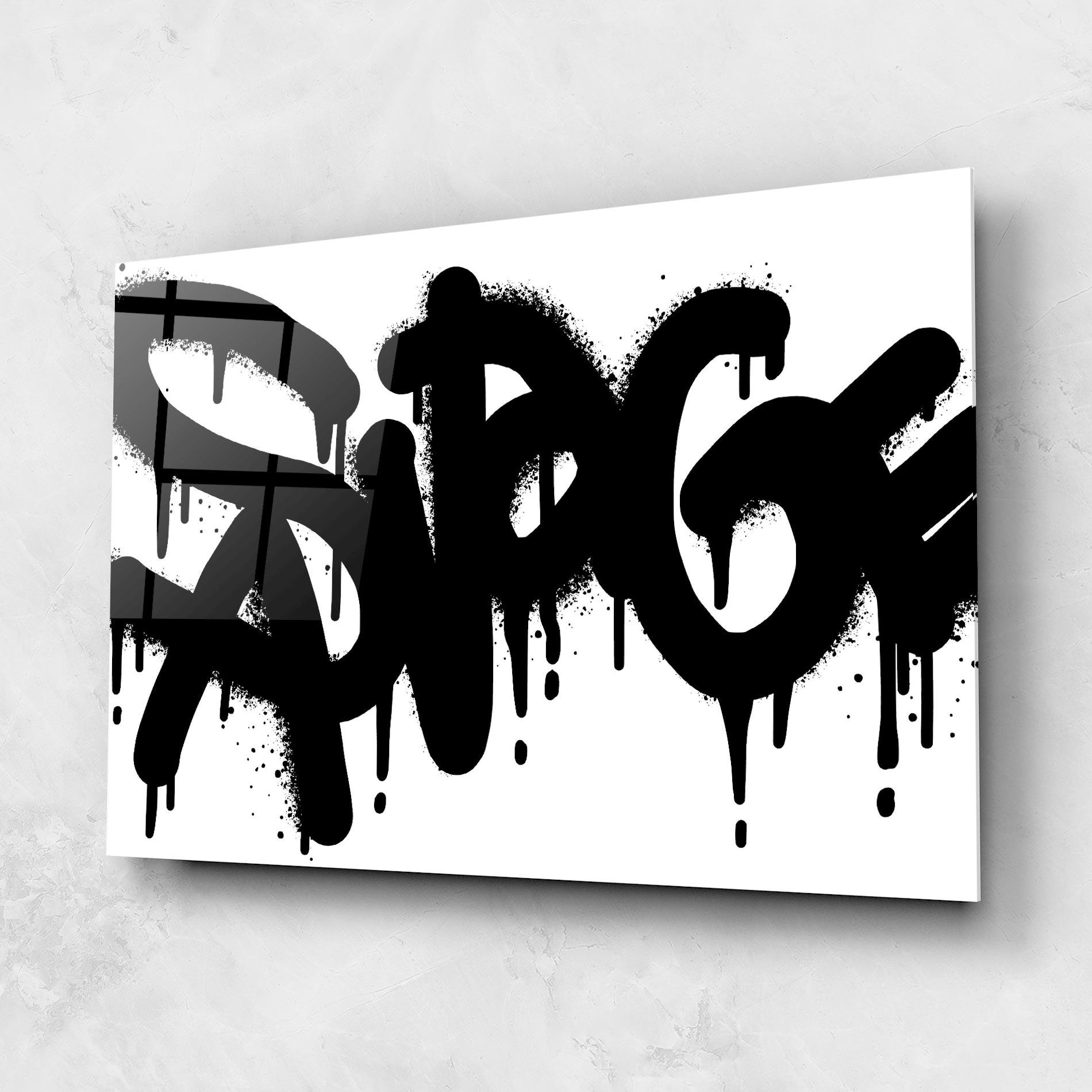 Tablou Sticla Graffiti Savage mockup 1