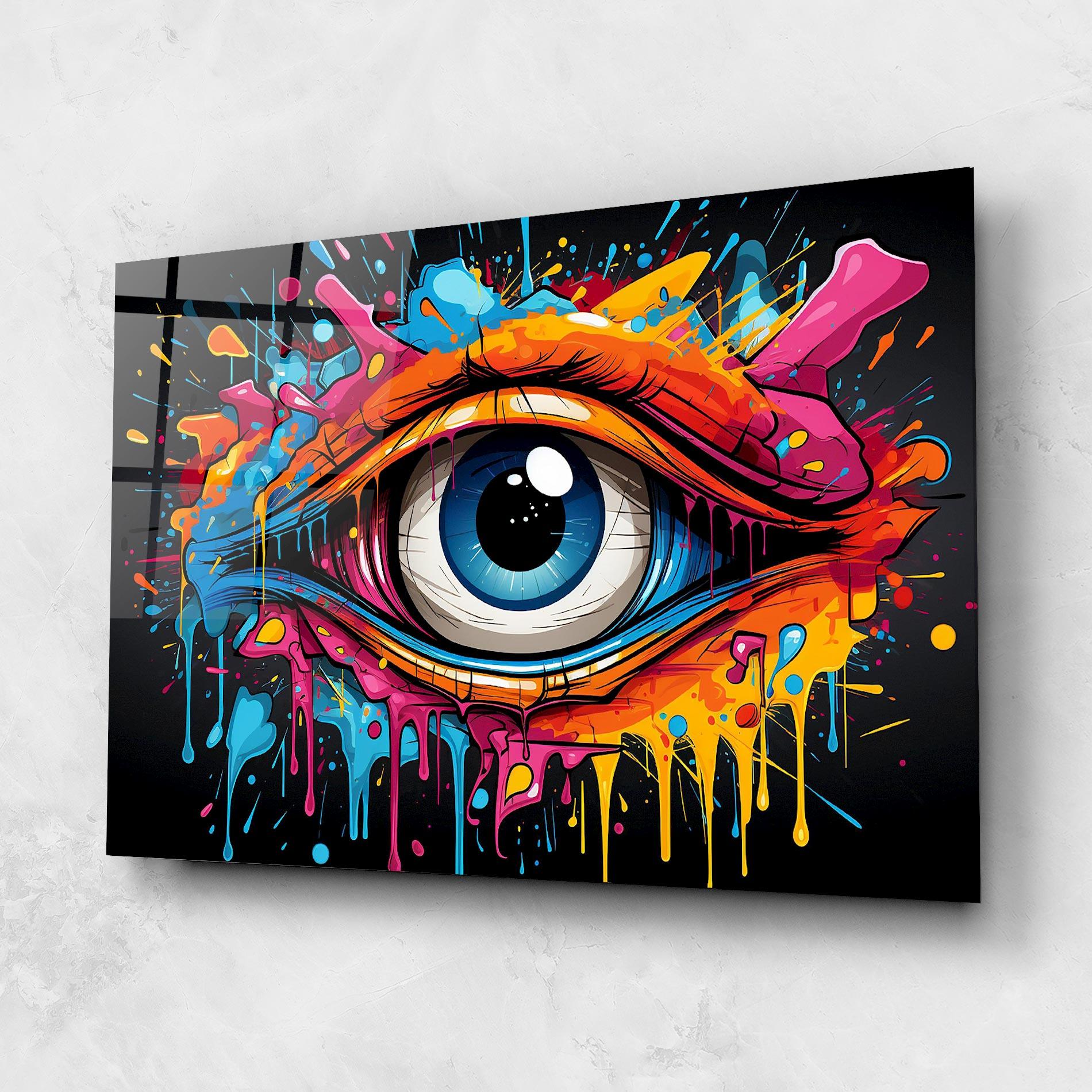 Tablou Sticla Graffitistyle Eye mockup 1