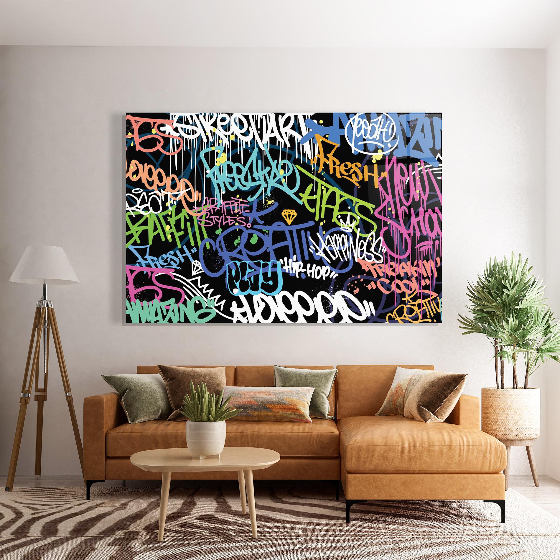 Tablou Sticla Colorful Tags mockup 7